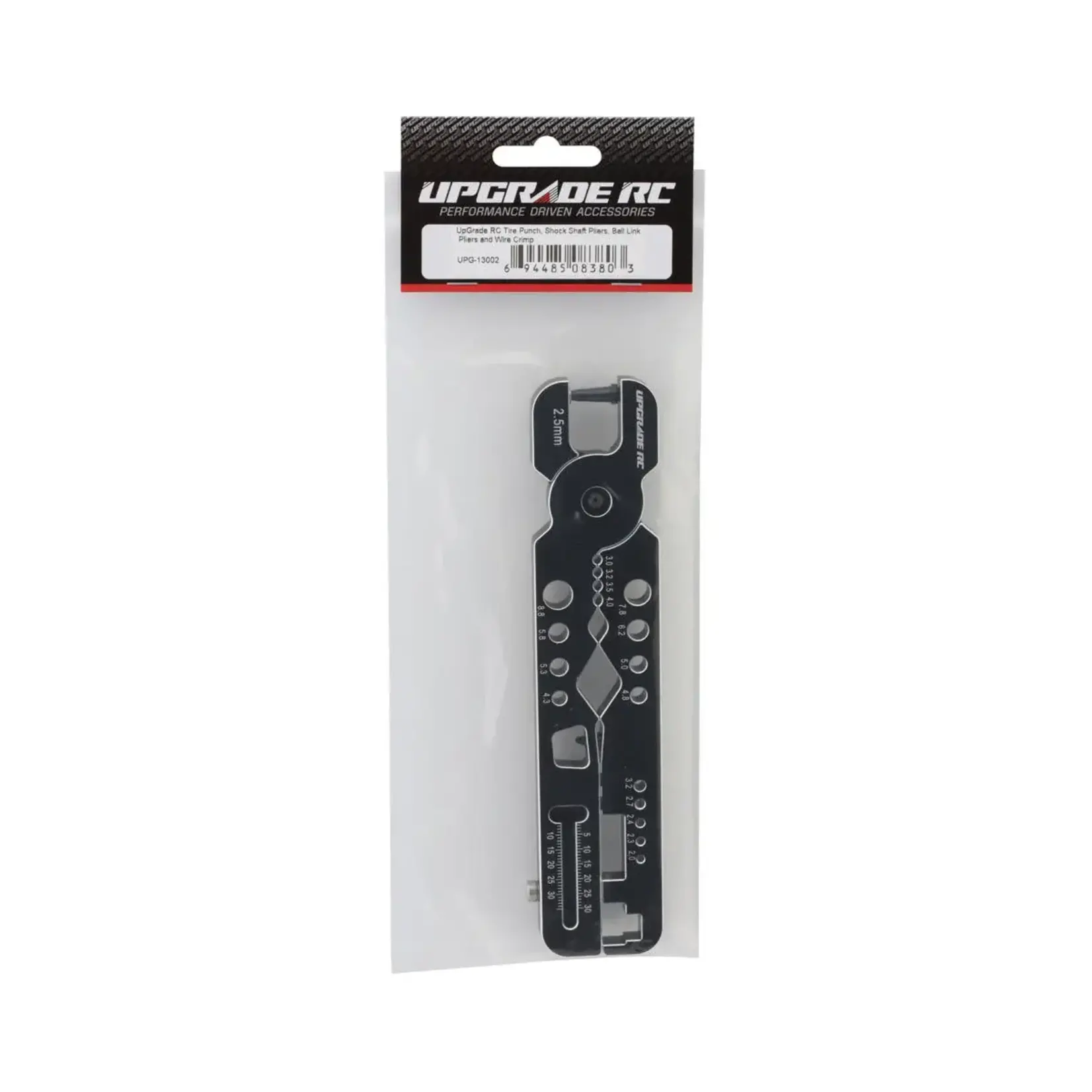Upgrade RC #UPG-13002 UpGrade RC Tire Punch, Shock Shaft Pliers, Ball Link Pliers and Wire Crimp Mutli-Tool