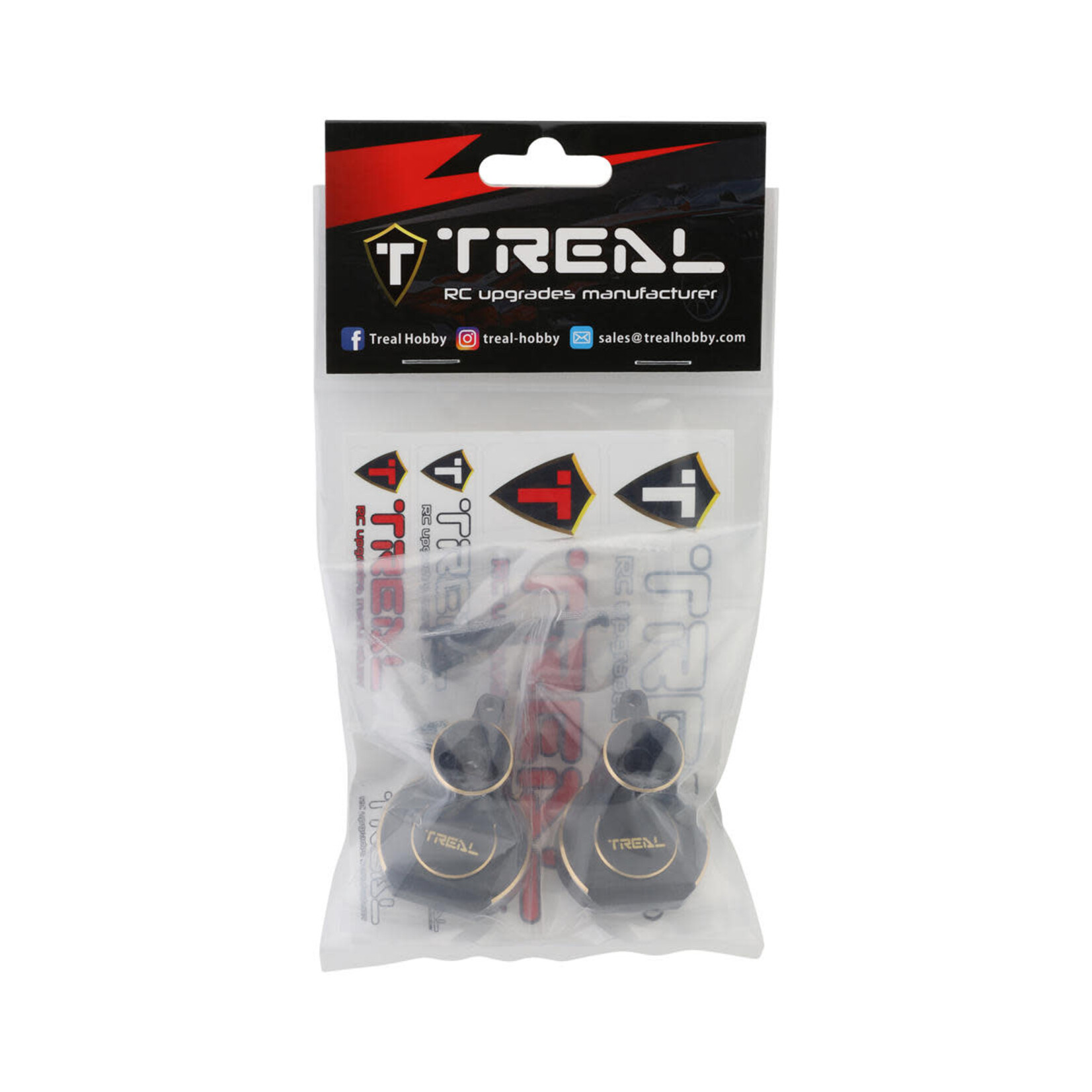 Treal #X003KQXBF3  Treal Hobby Redcat Ascent/Gen9 Brass Rear Inner Portal Covers (Black) (2) (77g)
