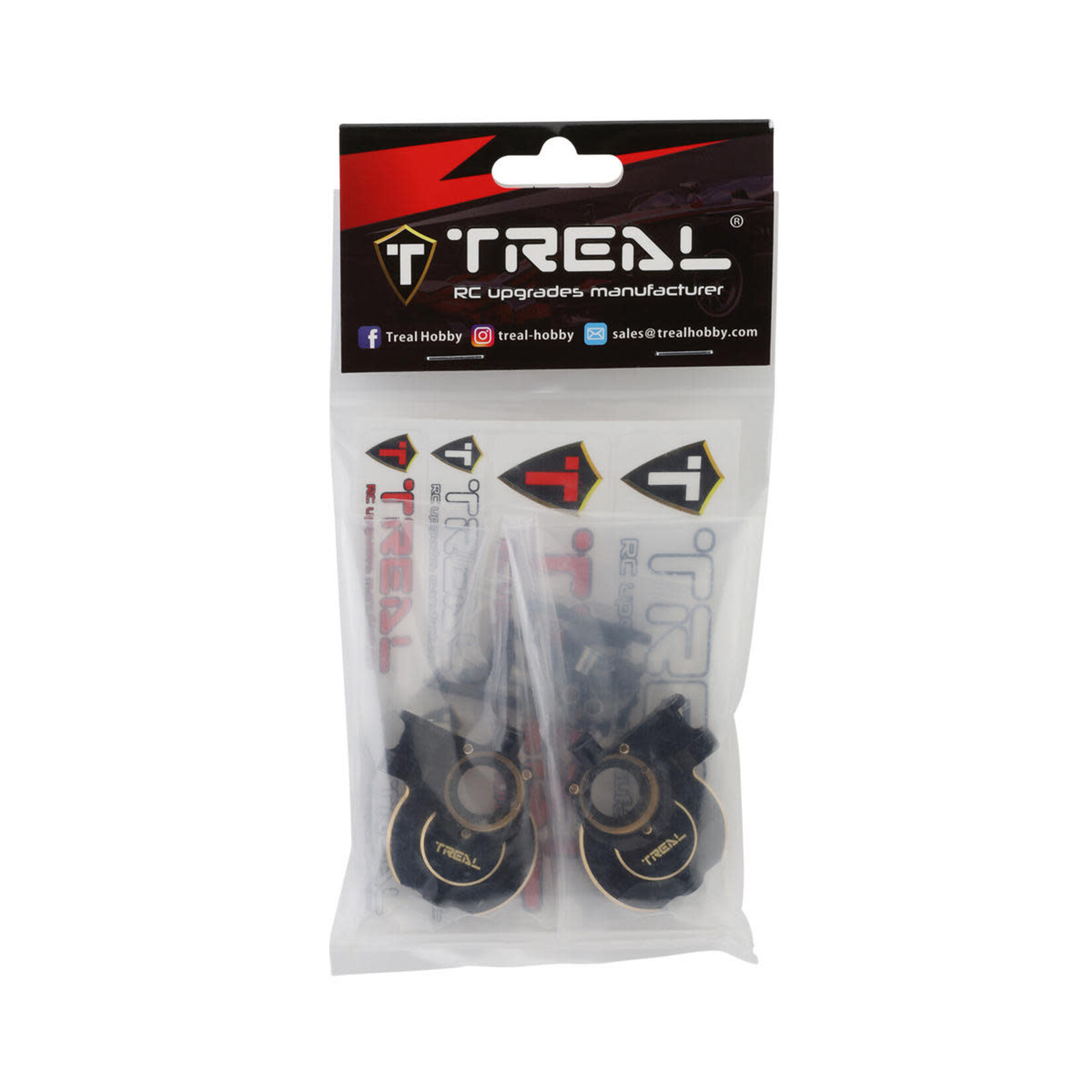 Treal #X00440QFP7 Treal Hobby Redcat Ascent/Gen9 Brass Inner Front Portal Covers (Black) (2) (78g)