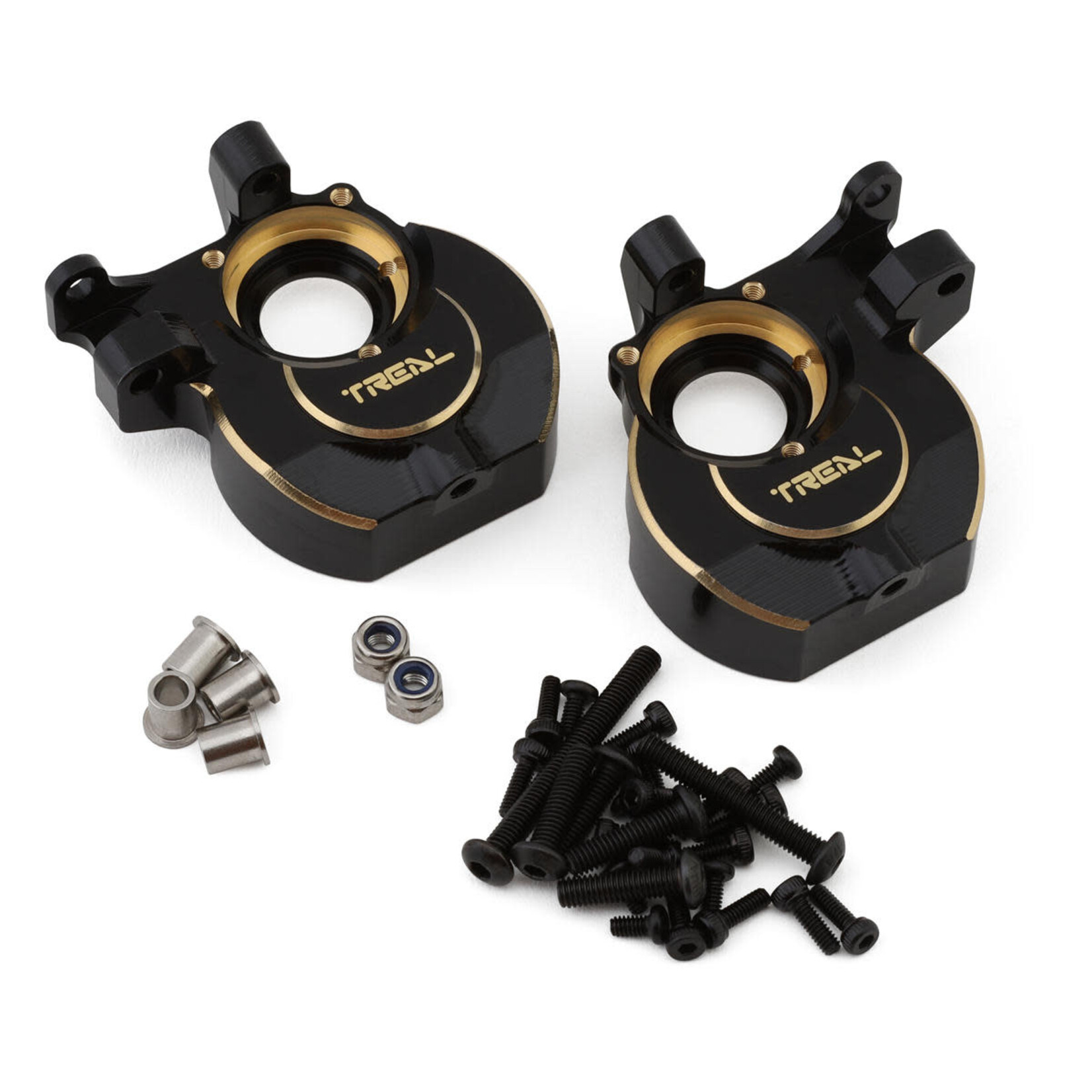 Treal #X00440QFP7 Treal Hobby Redcat Ascent/Gen9 Brass Inner Front Portal Covers (Black) (2) (78g)