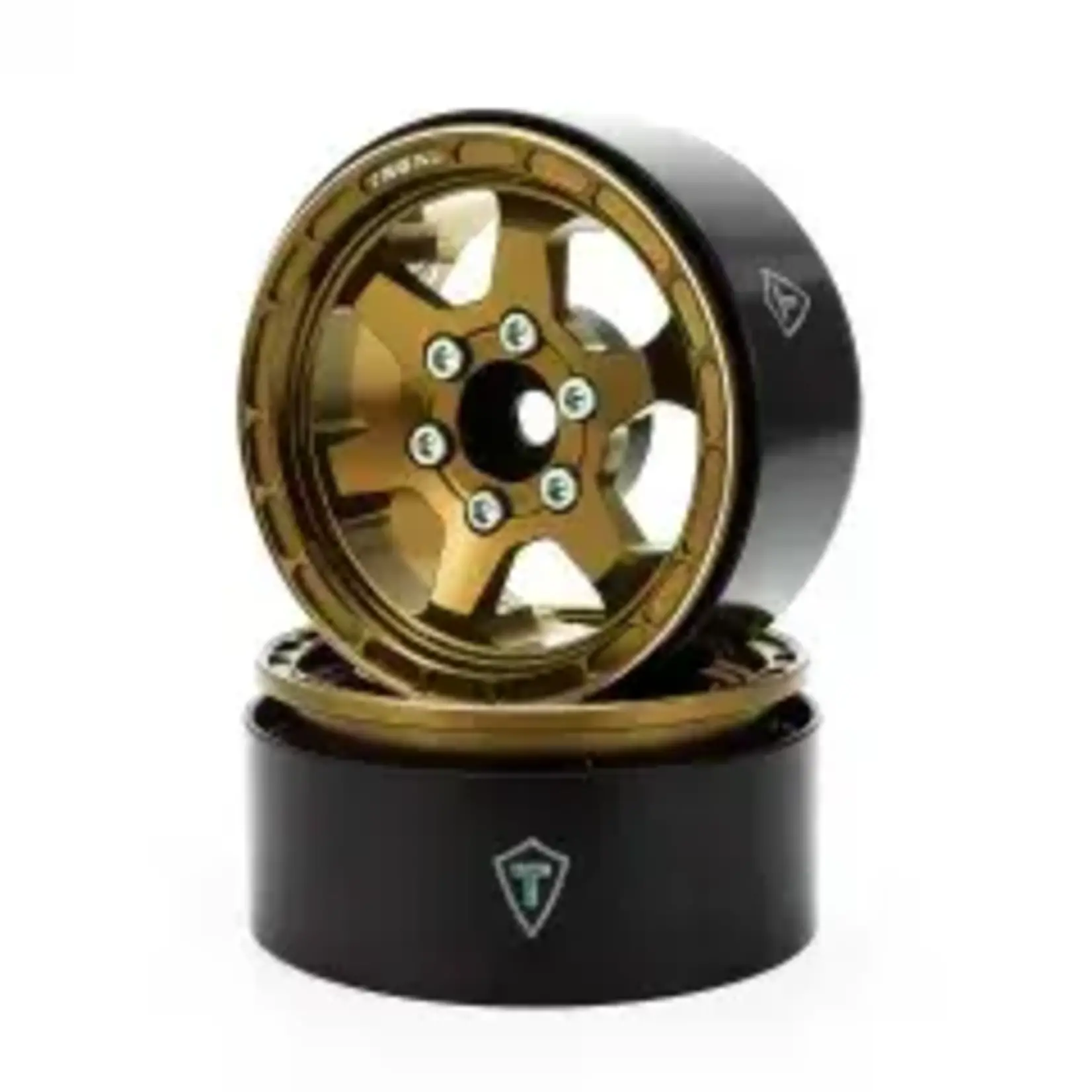 Treal #X0037KWQUD TREAL 1.9" Aluminum Beadlock Wheels (4) Scale-Look Concave Six Spoke Rim Crawler Wheels for 1/10 RC Trucks-Type H, Copper