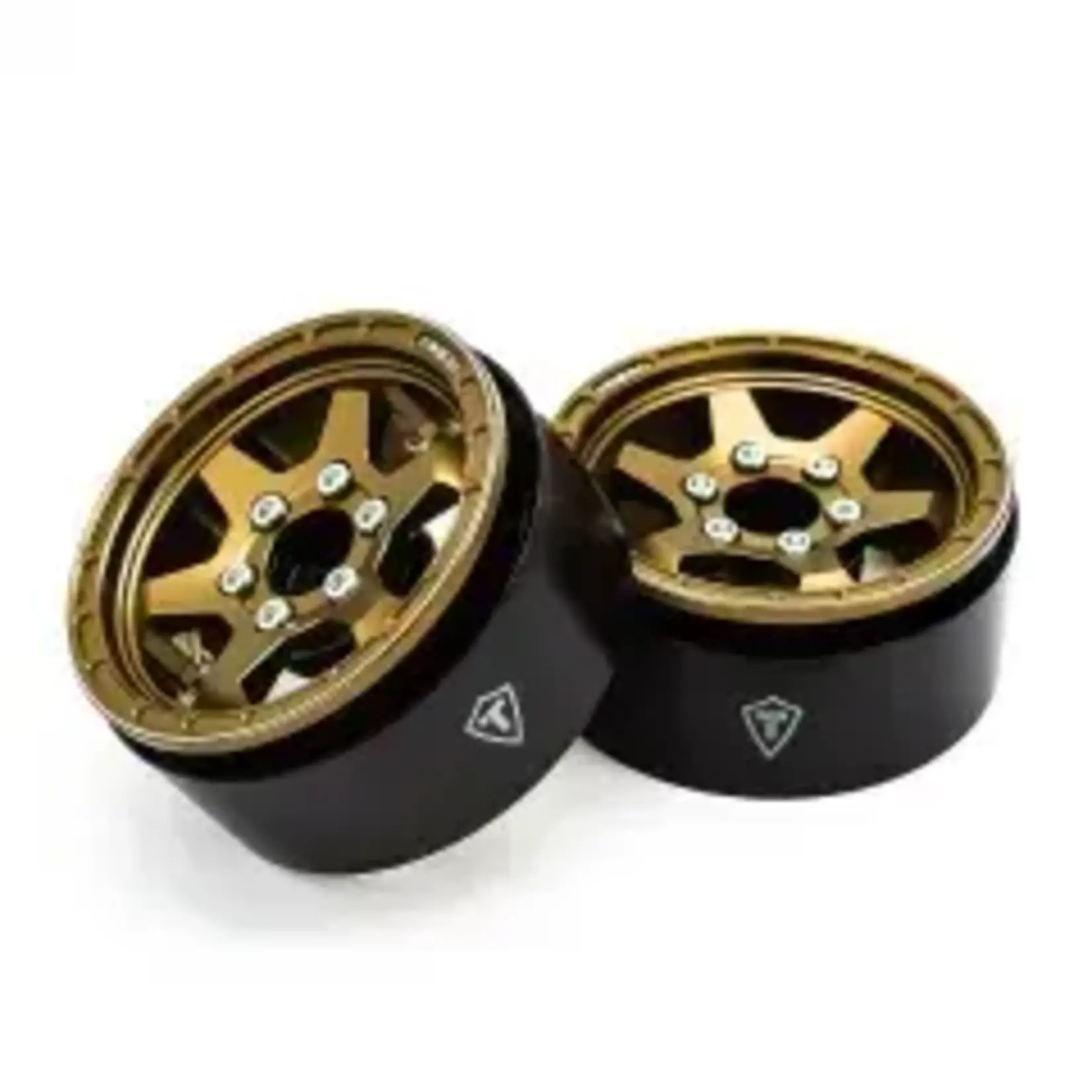 Treal #X0037KWQUD TREAL 1.9" Aluminum Beadlock Wheels (4) Scale-Look Concave Six Spoke Rim Crawler Wheels for 1/10 RC Trucks-Type H, Copper