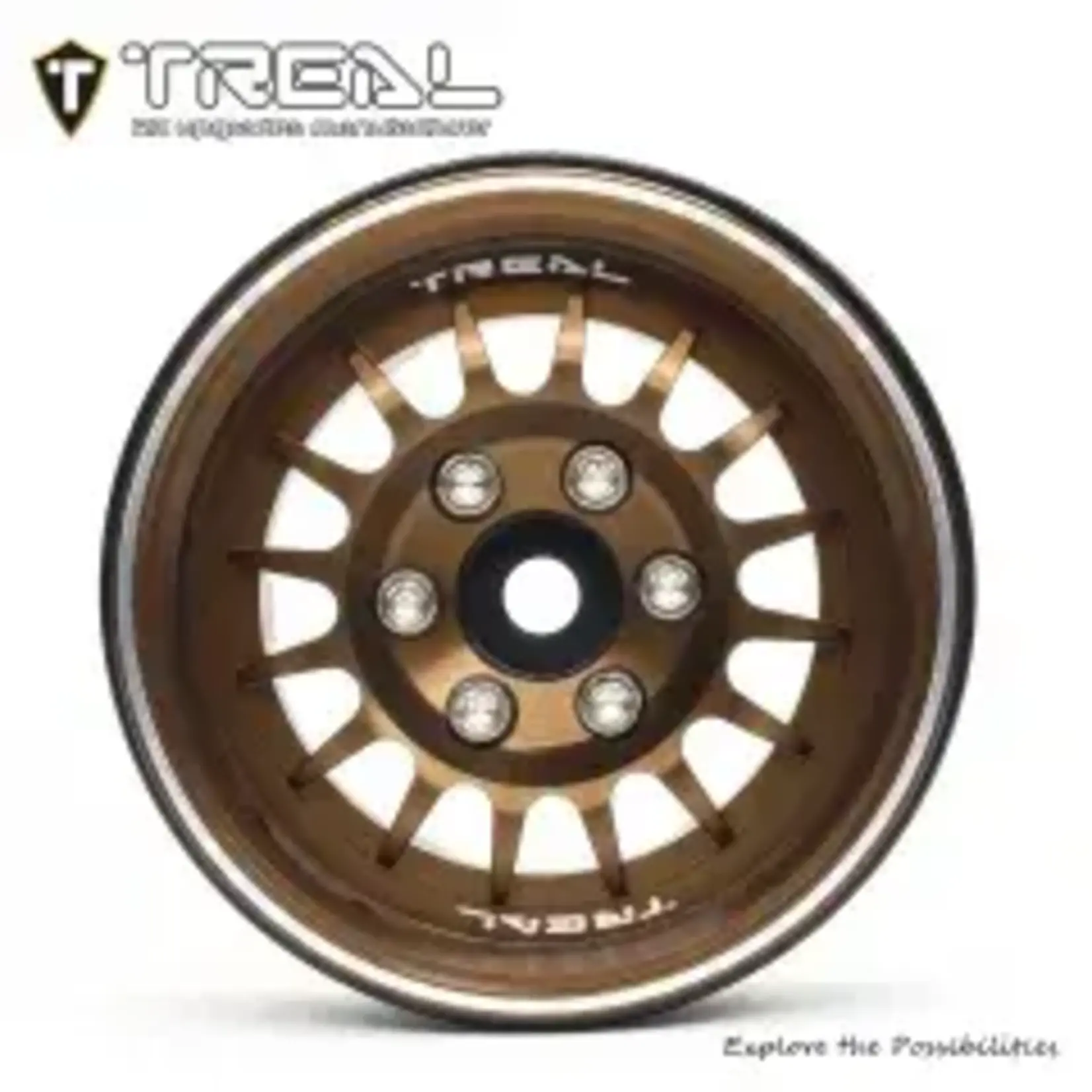 Treal #X0041Q94CP TREAL 1.9 Beadlock Wheel Rims Heavy Duty Multi Spoke CNC 1.9 Inch Wheels(4P) for 1:10 RC Crawler TRX-4 SCX10 III SCX10 PRO SCX10 II -Type N, Bronze