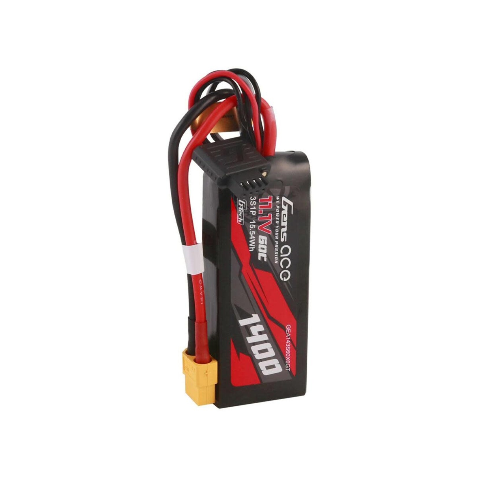 Gens Ace #GEA143S60X6GT Gens Ace G-Tech Smart 3S LiPo Battery 60C (11.1V/1400mAh) w/XT60 Connector