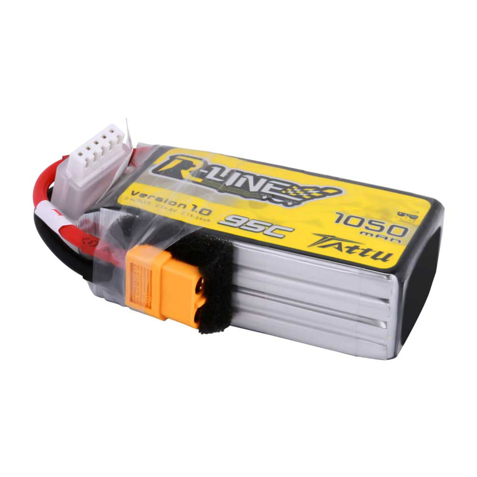 Tattu #TAA10504S95X6 Tattu 1050mAh 4s 95C 14.8v R-Line Lipo Battery Pack with XT60 Plug
