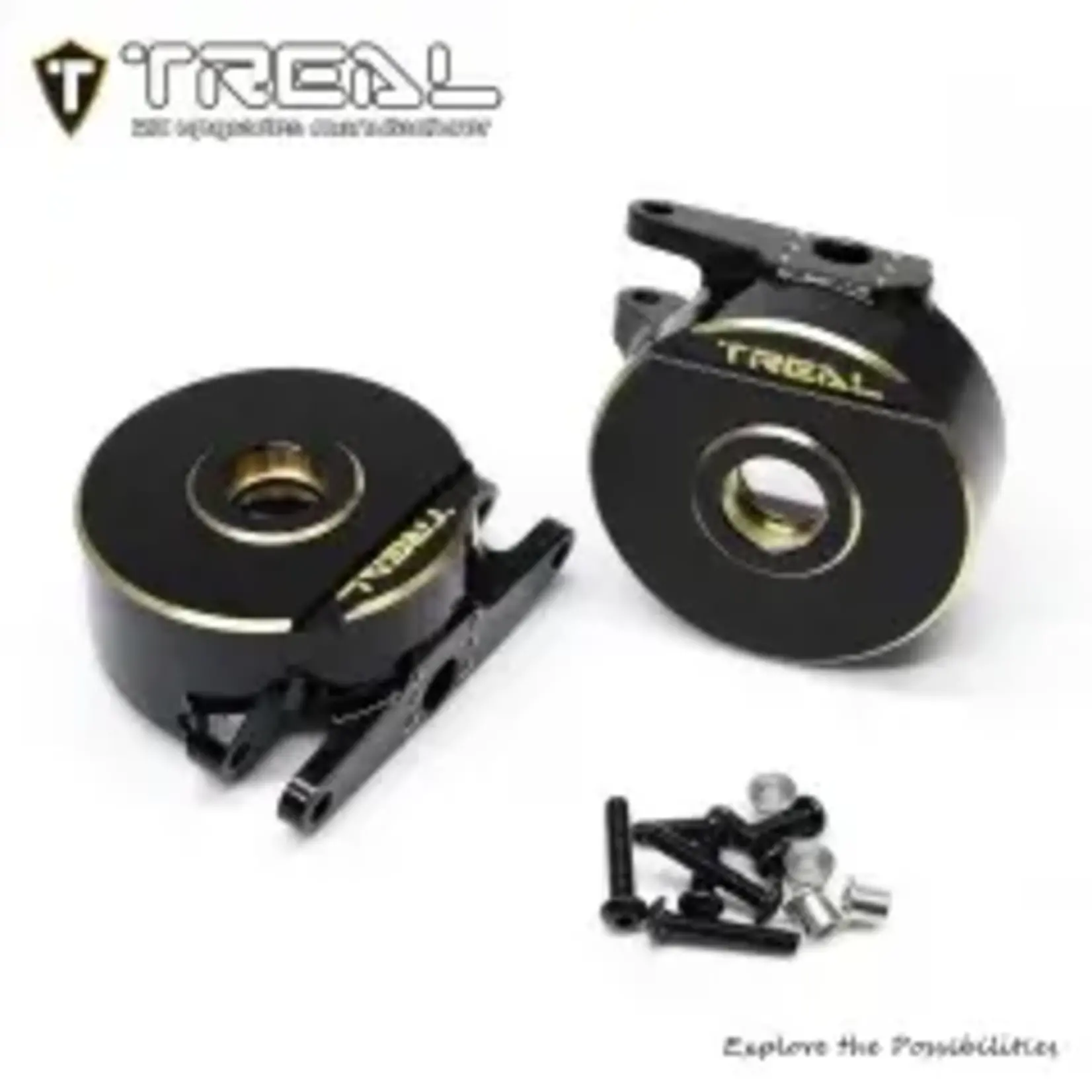 Treal #X004D66R05 TREAL Brass Front Steering Knuckles Heavy Weight for Vanquish H10 Optic Upgrades Black(300g/0.66lb per Pair)