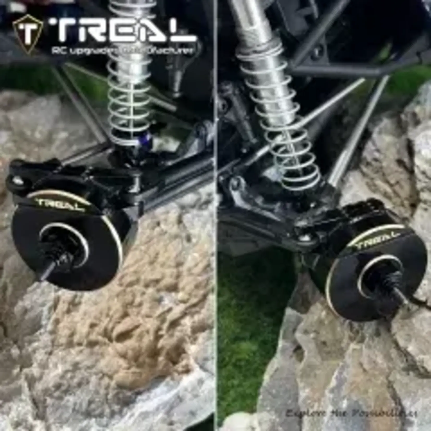 Treal #X004D66R05 TREAL Brass Front Steering Knuckles Heavy Weight for Vanquish H10 Optic Upgrades Black(300g/0.66lb per Pair)