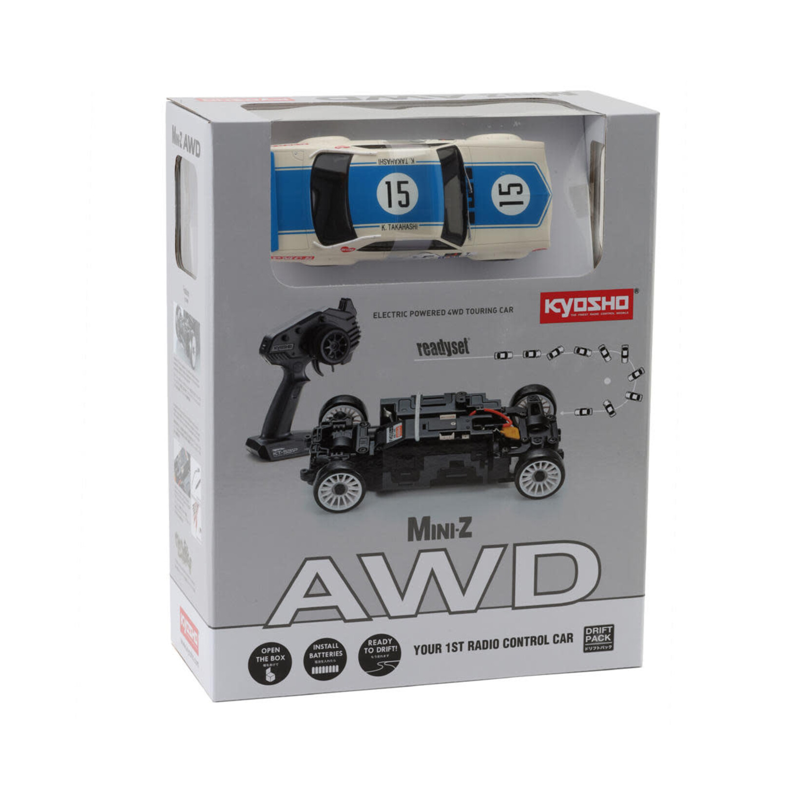 Kyosho #32643BL Kyosho MA-020 AWD Mini-Z ReadySet w/Nissan Skyline 2000GT-R Body (Blue) w/KT-531P 2.4GHz Radio