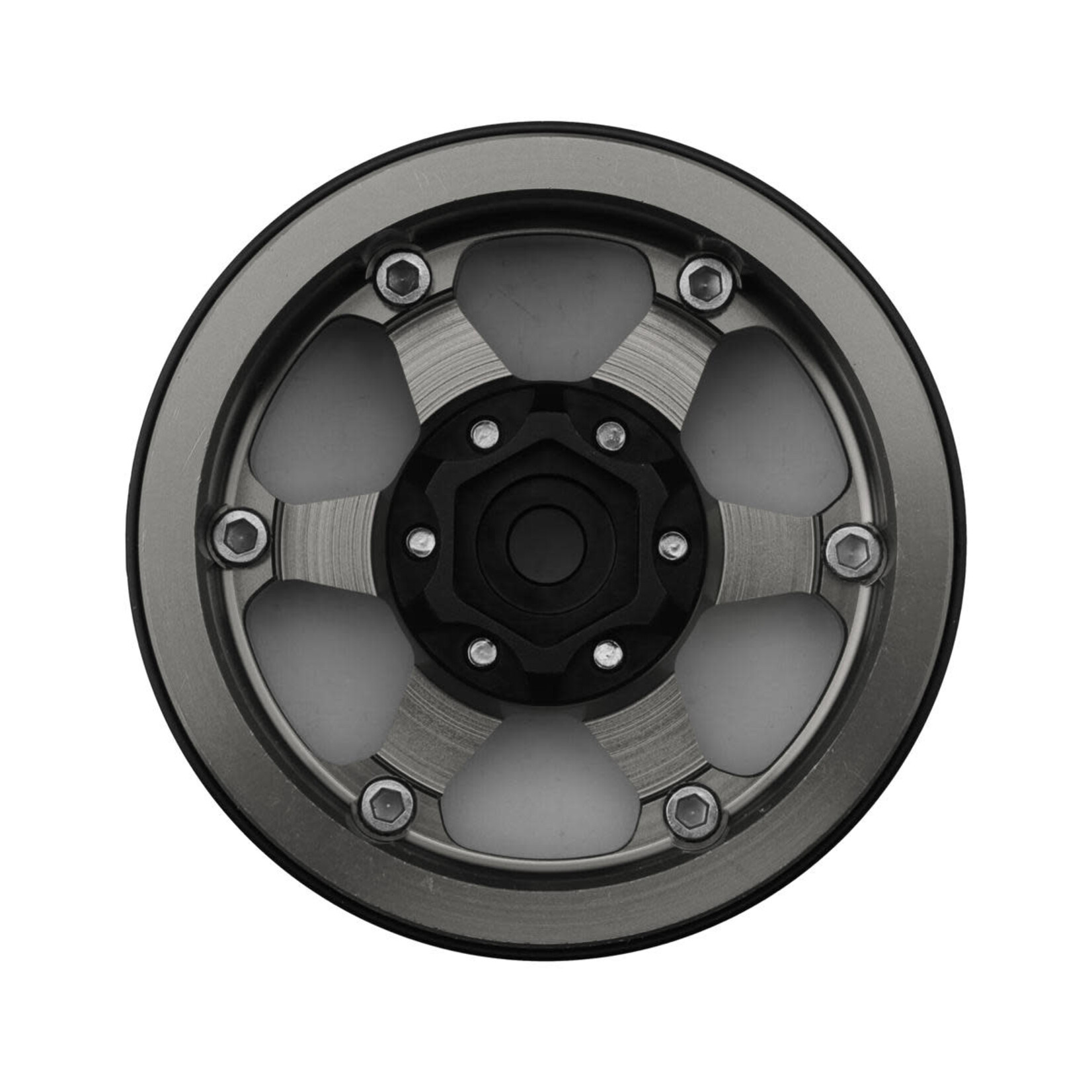 Treal #X0037KMNKB TREAL 1.9" Aluminum Beadlock Wheels (4) Scale-Look Concave Six Spoke Rim Crawler Wheels for 1/10 RC Trucks-Type H, Gray