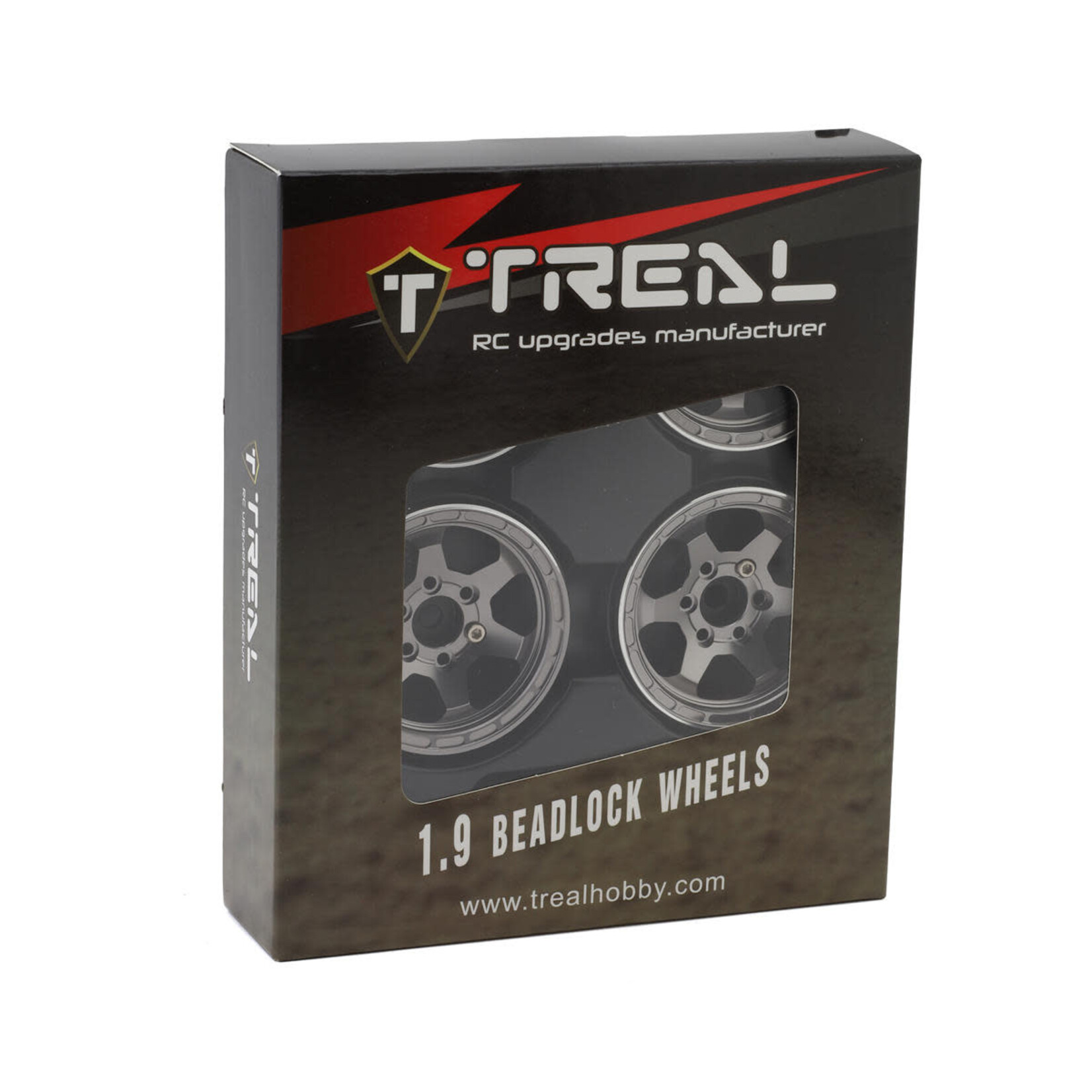 Treal #X0037KMNKB TREAL 1.9" Aluminum Beadlock Wheels (4) Scale-Look Concave Six Spoke Rim Crawler Wheels for 1/10 RC Trucks-Type H, Gray
