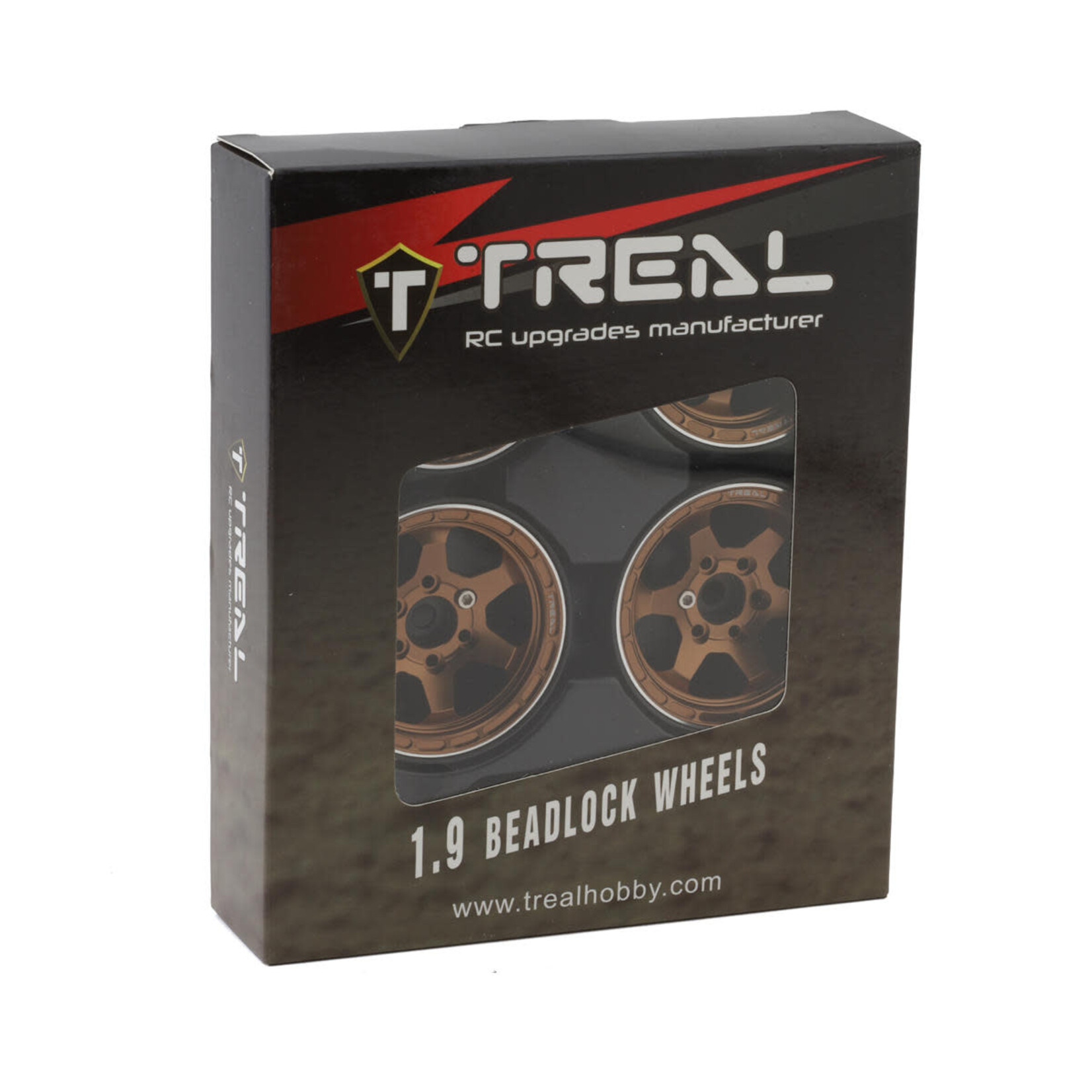 Treal #X0037KWQUD TREAL 1.9" Aluminum Beadlock Wheels (4) Scale-Look Concave Six Spoke Rim Crawler Wheels for 1/10 RC Trucks-Type H, Copper