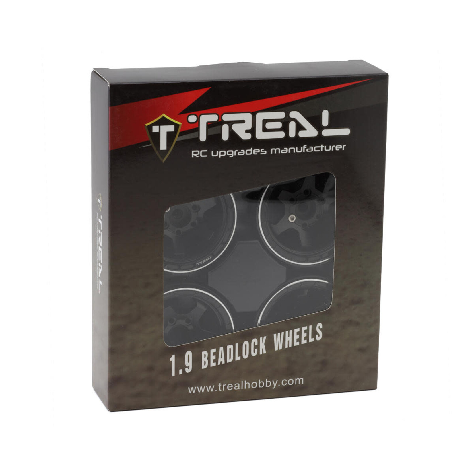 Treal #X0037KUBK5 TREAL 1.9" Aluminum Beadlock Wheels (4) Scale-Look Concave Six Spoke Rim Crawler Wheels for 1/10 RC Trucks-Type H, Black