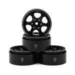Treal #X0037KUBK5 TREAL 1.9" Aluminum Beadlock Wheels (4) Scale-Look Concave Six Spoke Rim Crawler Wheels for 1/10 RC Trucks-Type H, Black