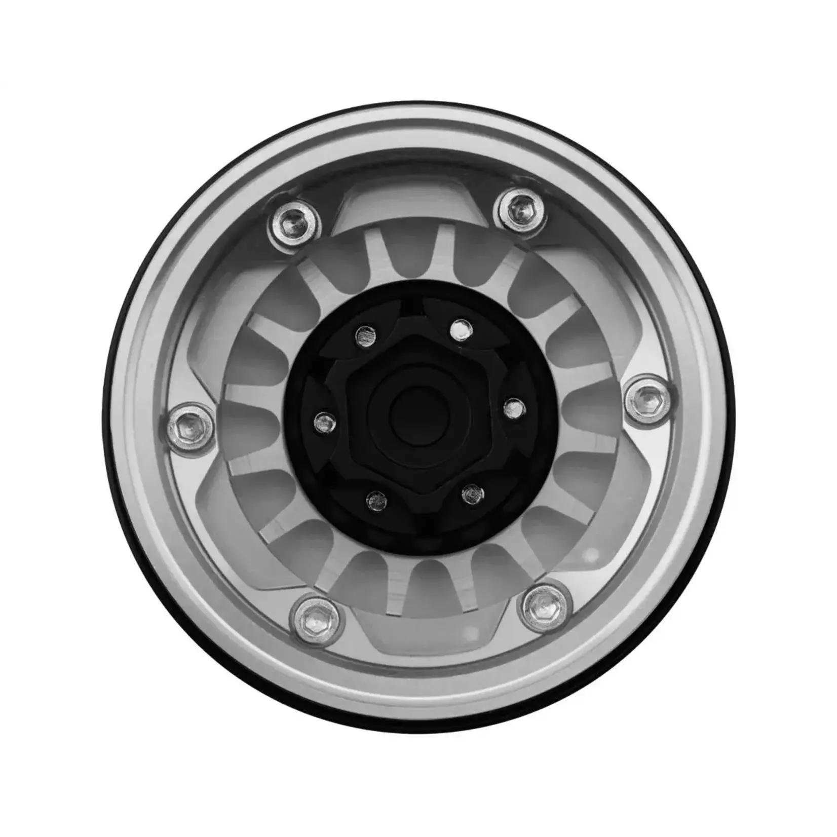 Treal #X0041QEO2F TREAL 1.9 Beadlock Wheel Rims Heavy Duty Multi Spoke CNC 1.9 Inch Wheels(4P) for 1:10 RC Crawler TRX-4 SCX10 III SCX10 PRO SCX10 II -Type N, Silver