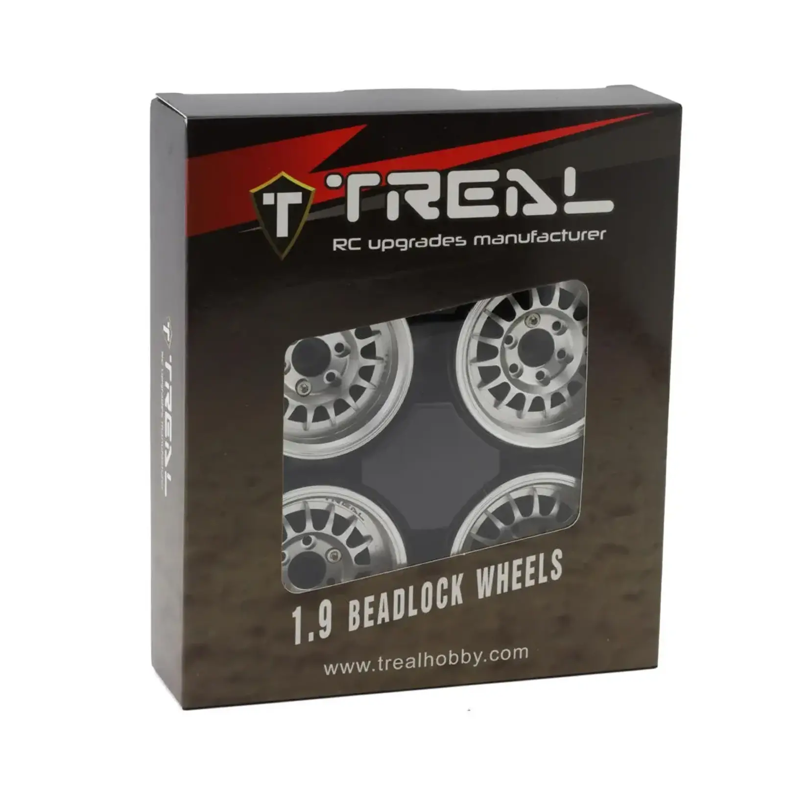 Treal #X0041QEO2F TREAL 1.9 Beadlock Wheel Rims Heavy Duty Multi Spoke CNC 1.9 Inch Wheels(4P) for 1:10 RC Crawler TRX-4 SCX10 III SCX10 PRO SCX10 II -Type N, Silver