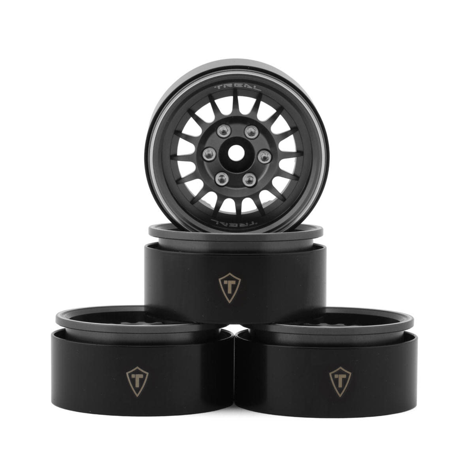 Treal #X0041QMN7D TREAL 1.9 Beadlock Wheel Rims Heavy Duty Multi Spoke CNC 1.9 Inch Wheels(4P) for 1:10 RC Crawler TRX-4 SCX10 III SCX10 PRO SCX10 II -Type N, Gray