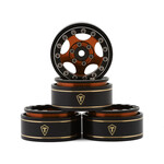 Treal #X0042U4XIF Treal Hobby Type B 1.0" 5-Spoke Beadlock Wheels (Black/Orange) (4) (22.4g)
