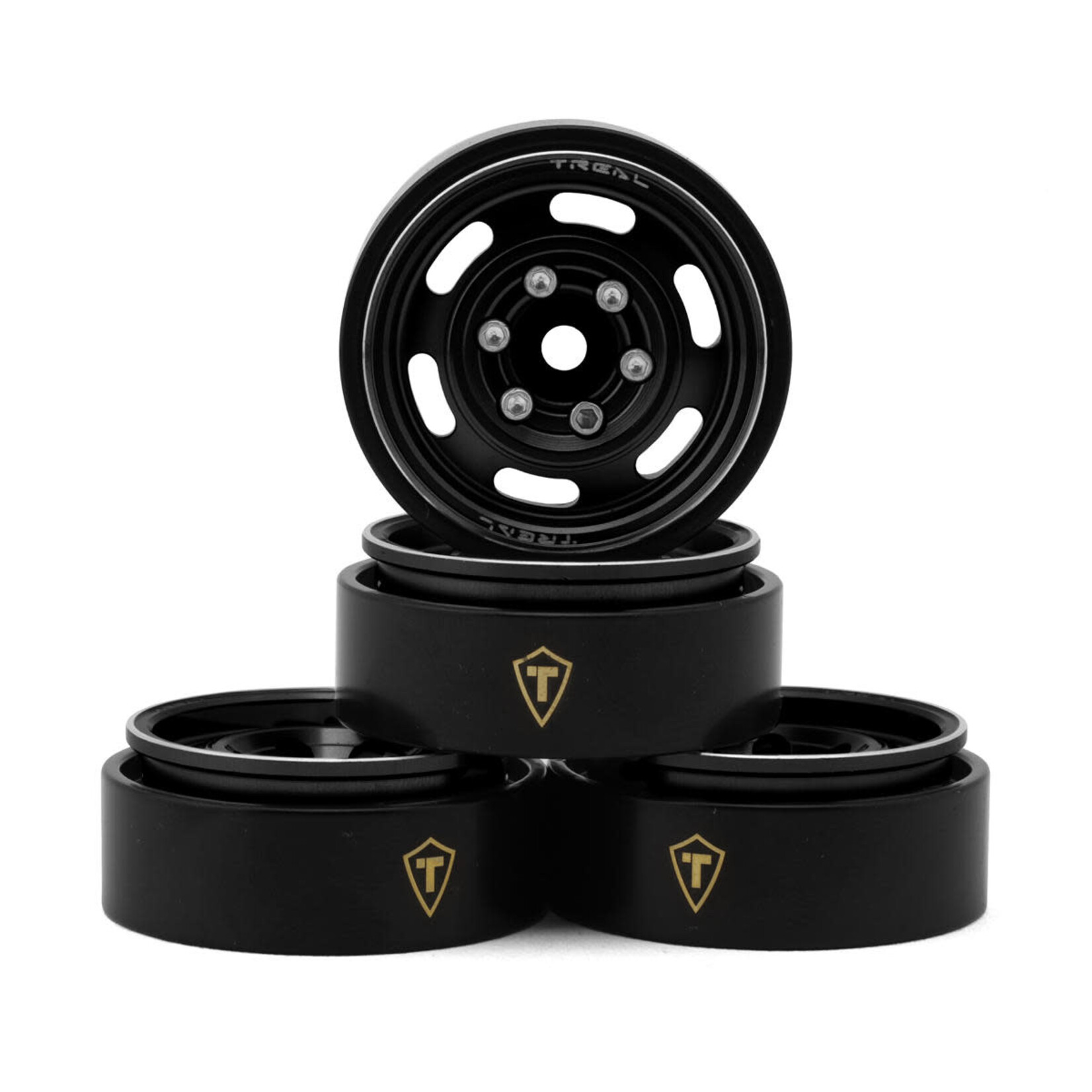Treal #X003GZ9MUL Treal Hobby Type E 1.0" 6-Slot Beadlock Wheels (Black) (4) (21.9g)