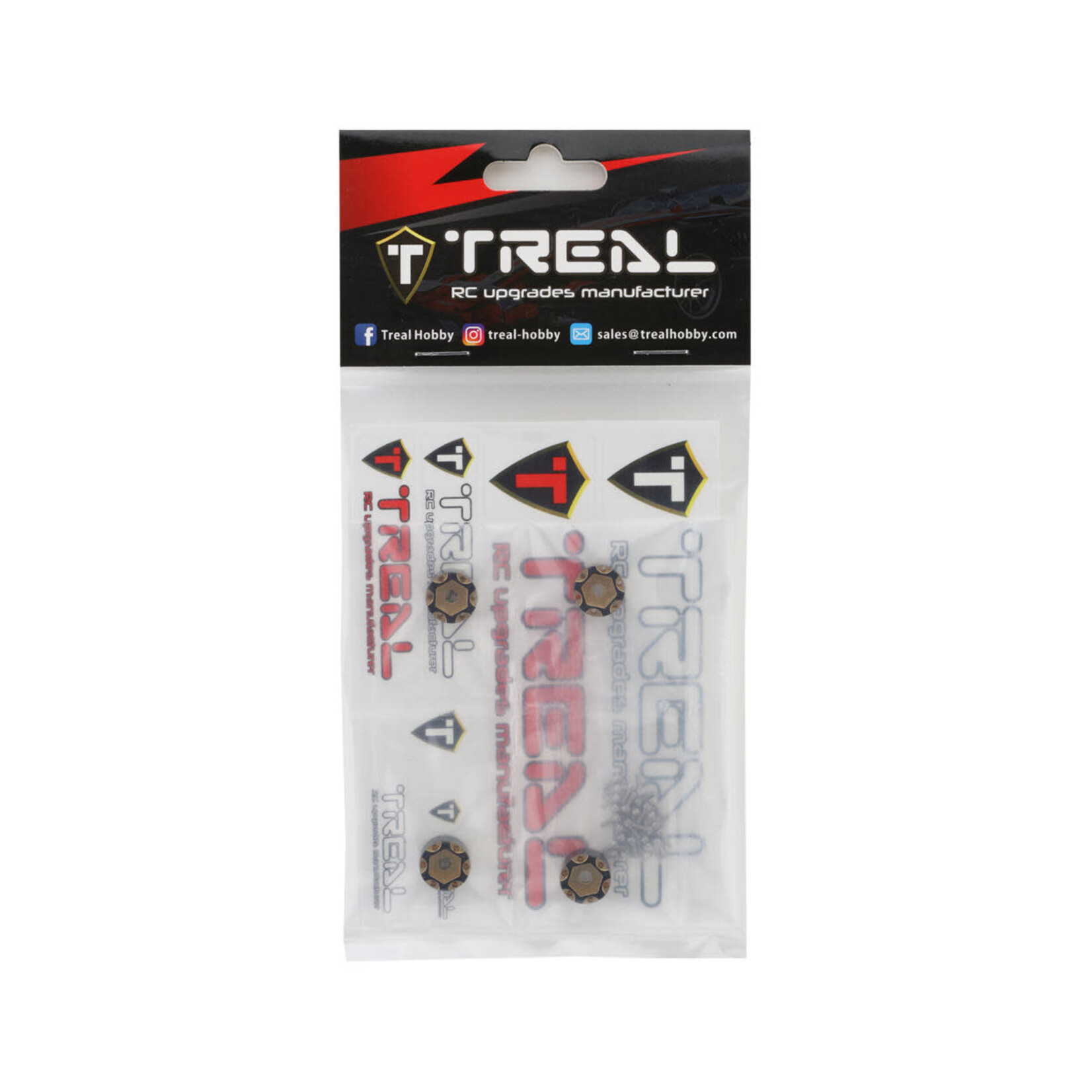 Treal #X003TBO09P Treal Hobby Axial SCX24 1.0" Brass Beadlock Wheel Hub Spacers (4) (7mm) (3.5g)