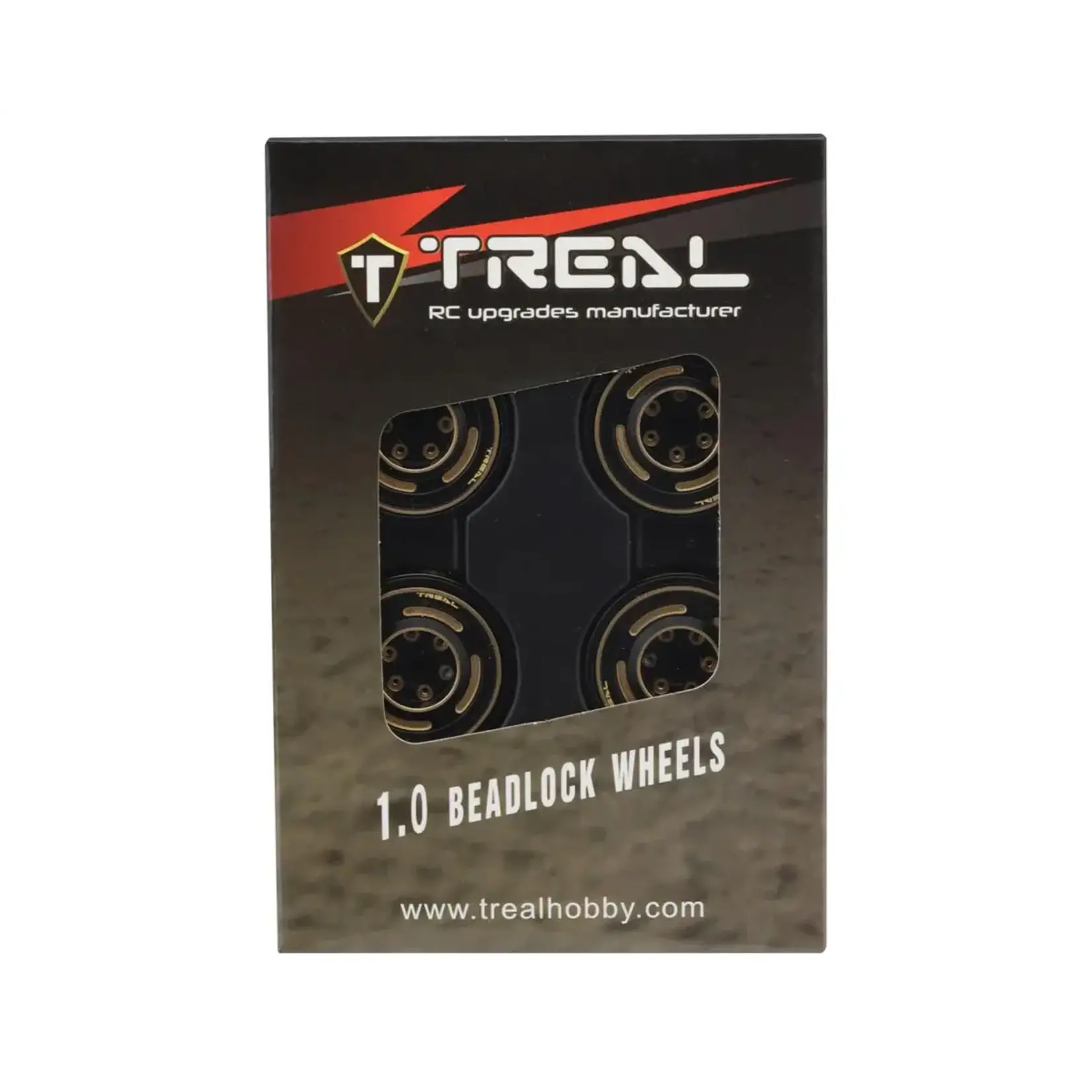 Treal #X003WX6O67 Treal Hobby Type C 1.0" 4-Slot Brass Beadlock Wheels (Bronze) (4) (50g)