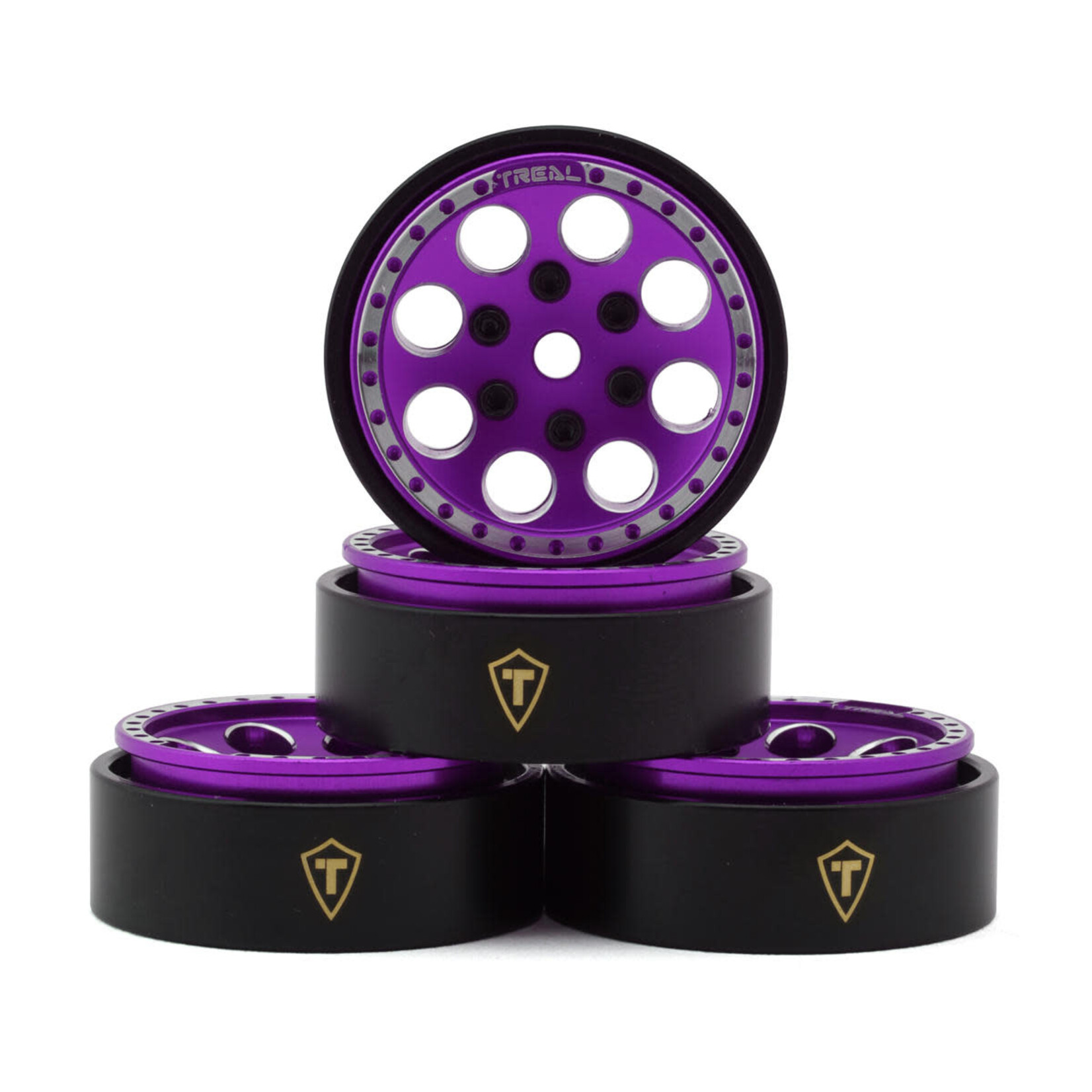 Treal #X002UCQW8L Treal Hobby 1.0" 8-Hole Beadlock Wheels (Purple) (4) (22g)