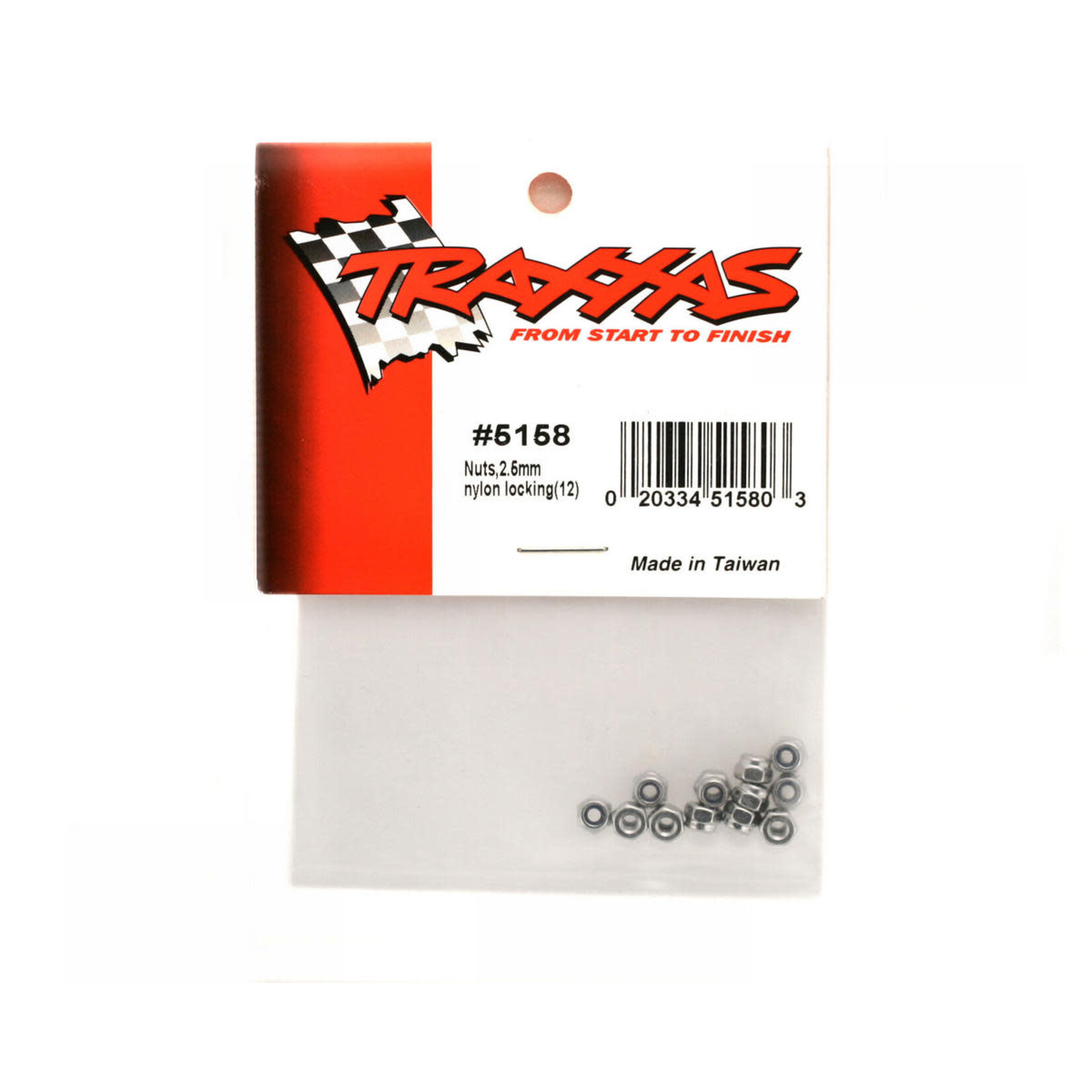 Traxxas #5158 Traxxas Nuts Nylon Locking 2.5MM (12)