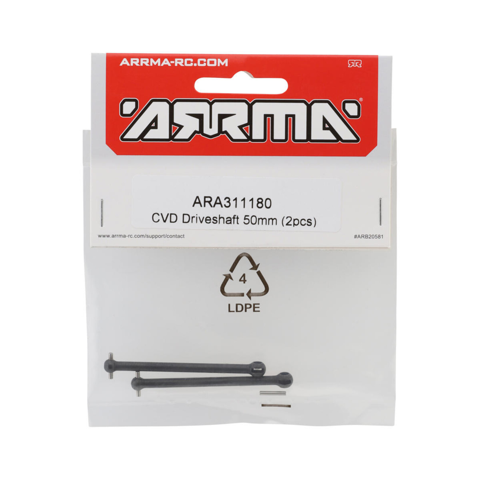 ARRMA #ARA-311180 Arrma CVD Driveshaft 50mm (2pcs)