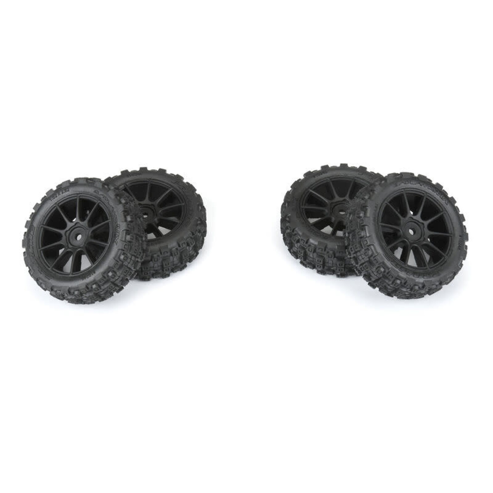 Pro-Line #PRO1024610 Pro-Line Badlands MX 1.9" Buggy Tires MTD Mach-10 Black Wheels: Typhon GROM