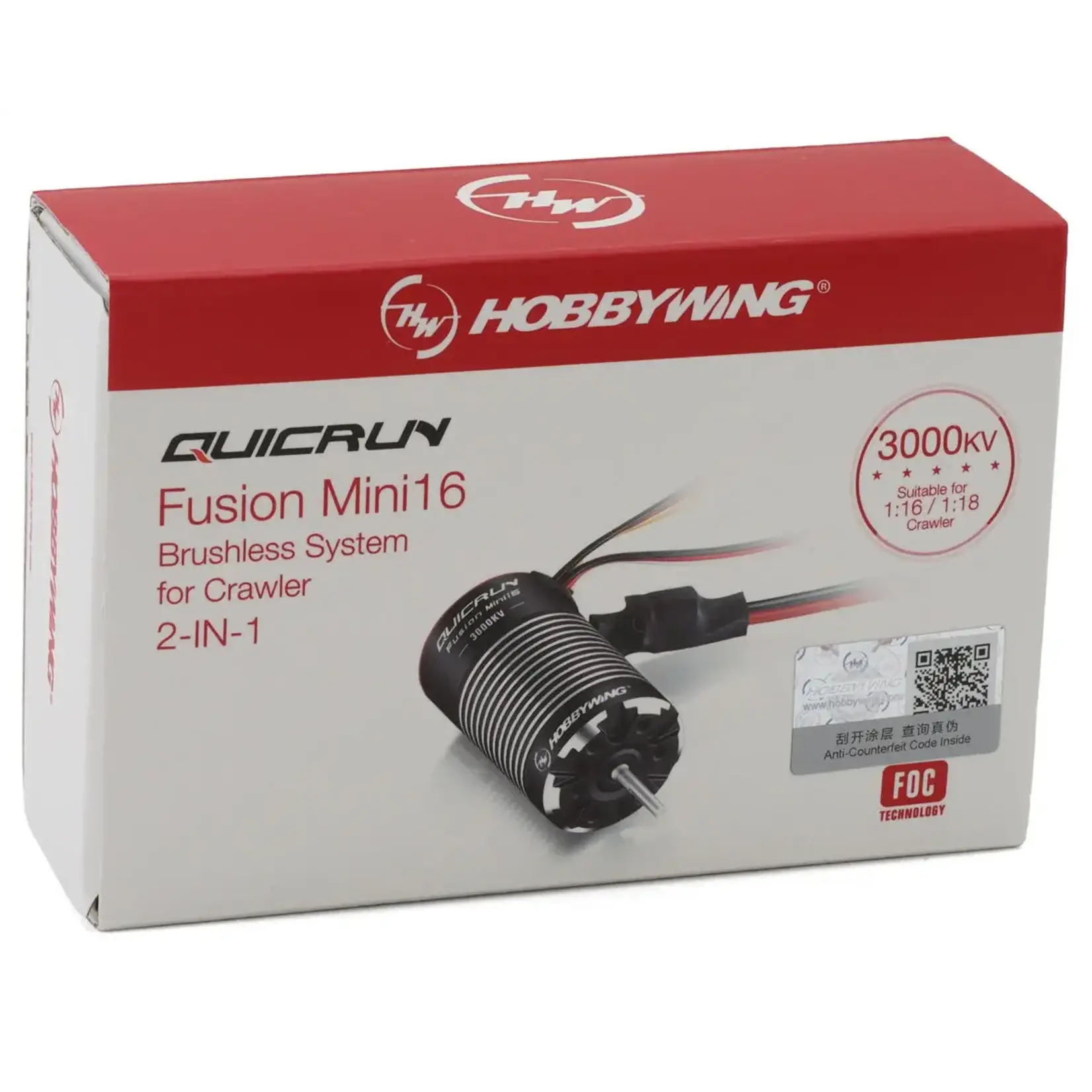Hobbywing Quicrun Mini16 Fusion 370 2-in-1 Brushless ESC & Motor System w/EC2 Connector (3000Kv) Hobbywing Quicrun Mini16 Fusion 370 2-in-1 Brushless ESC & Motor System w/EC2 Connector (3000Kv)