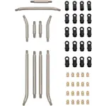 Meus Racing #HD0094-SCX24-132MM-LINKS  MEUS Racing Stainless Steel High Clearance Chassis Links Steering Links Set 10pcs 132mm Wheelbase for 1/24 Rock Crawler Car SCX24 C10 Bronco Wrangler