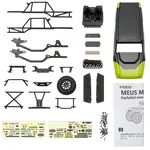 Meus Racing #HD-MB24-GRN  MEUS Racing MB24 Body 5.2in 132MM Axial Shell Body ABS+Nylon Carbon Fiber Frame For 1/24 Axial SCX24 Bronco Deadbolt JLU B-17 C10 - GREEN