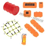 Meus Racing #HD0068-SCX24-D-ORANGE   Meus Racing Decoration Parts Plastic Oil Drum Luggage Traction Board Ramps Restoring Sand Ladder Luggage Net for 1/18 TRX4M & 1/24SCX24 - ORANGE