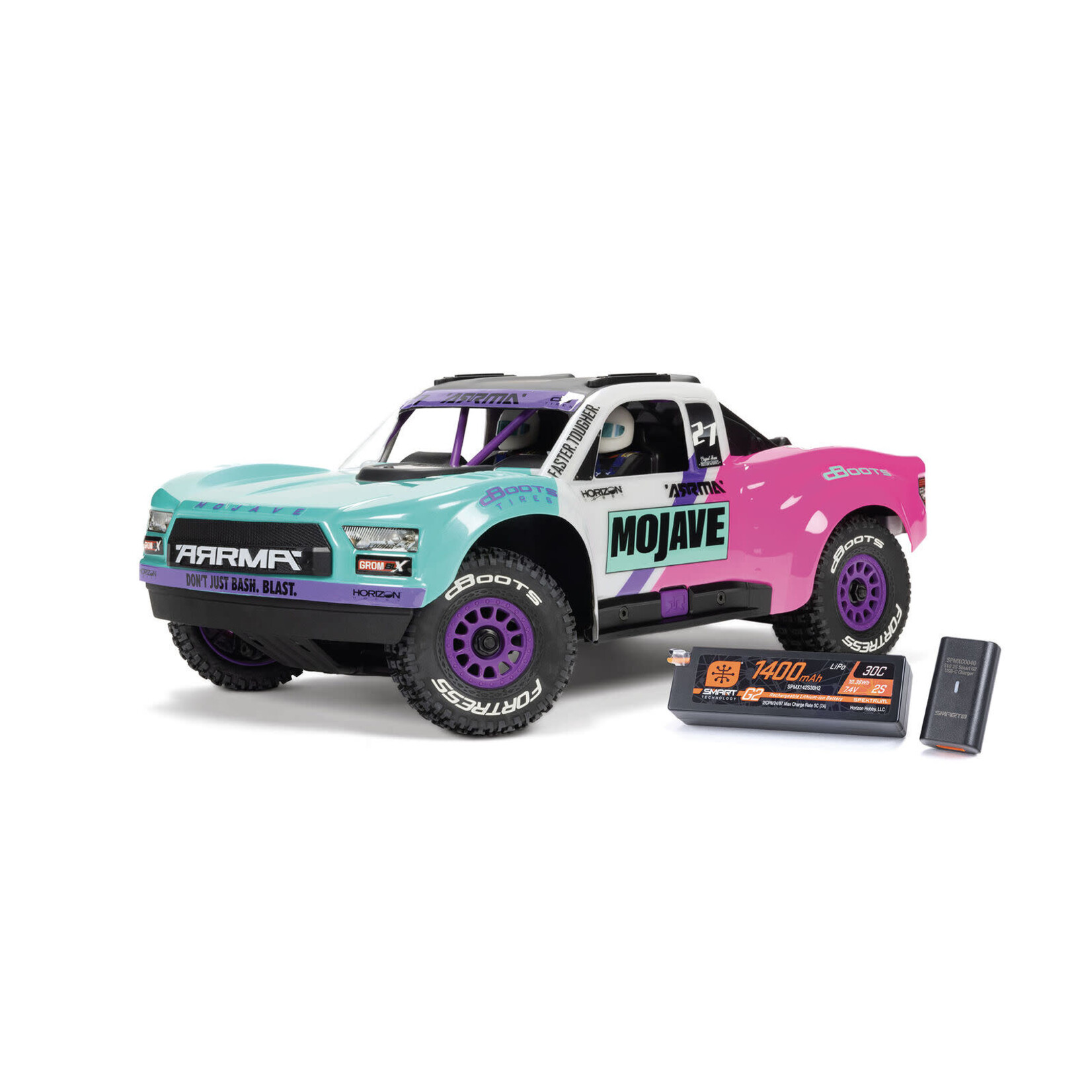 ARRMA #ARA2304ST1 Arrma MOJAVE GROM 223S BLX Brushless 4X4 Small Scale Desert Truck RTR with Battery & Charger, Teal