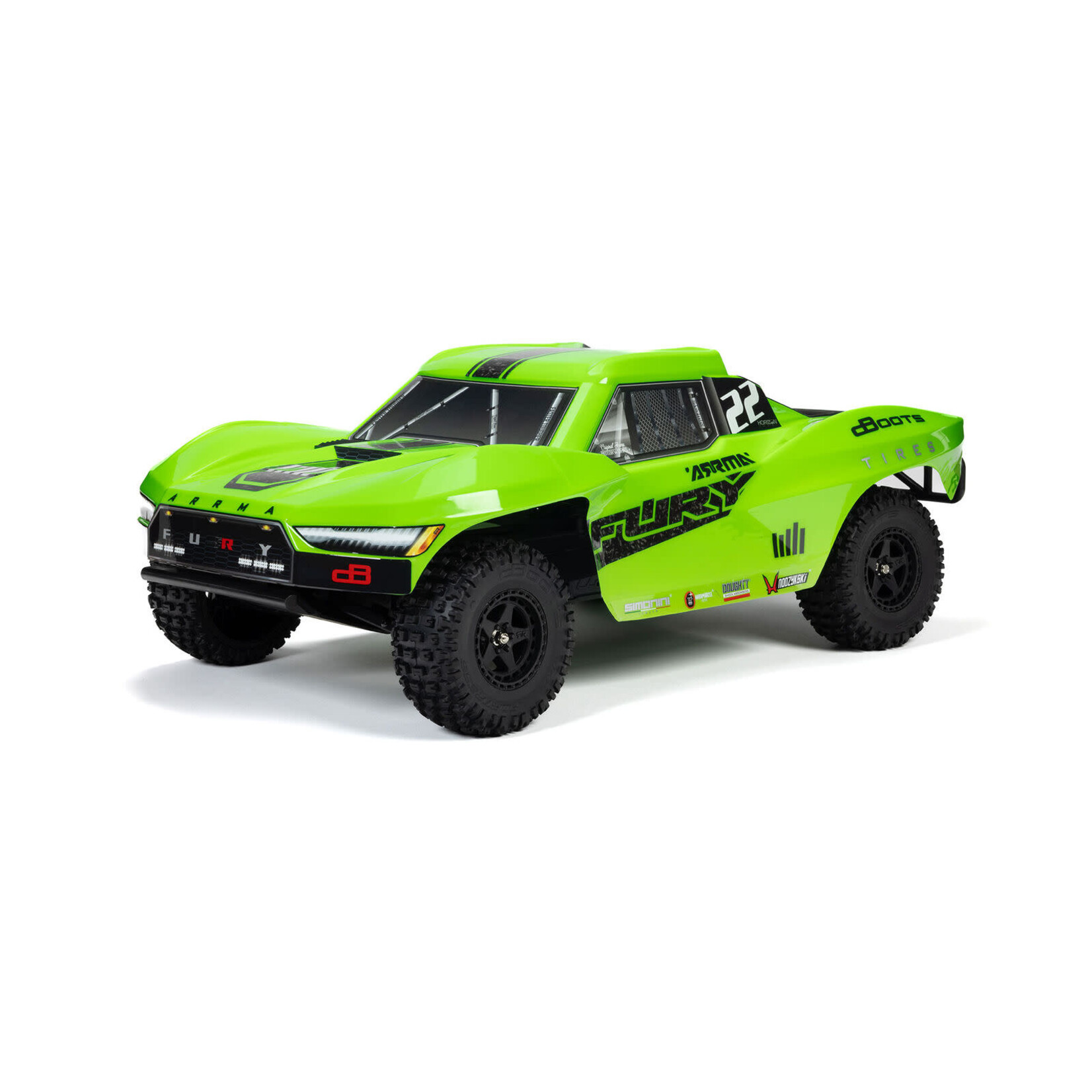 ARRMA #ARA3221T1 Arrma 1/10 FURY MEGA 550 2WD Short Course Truck RTR, Green