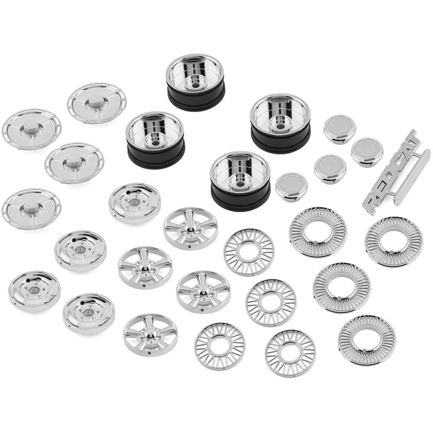 Redcat Racing #RER14737  Redcat Lowrider Mod-Wheels (Chrome) w/12mm Hex