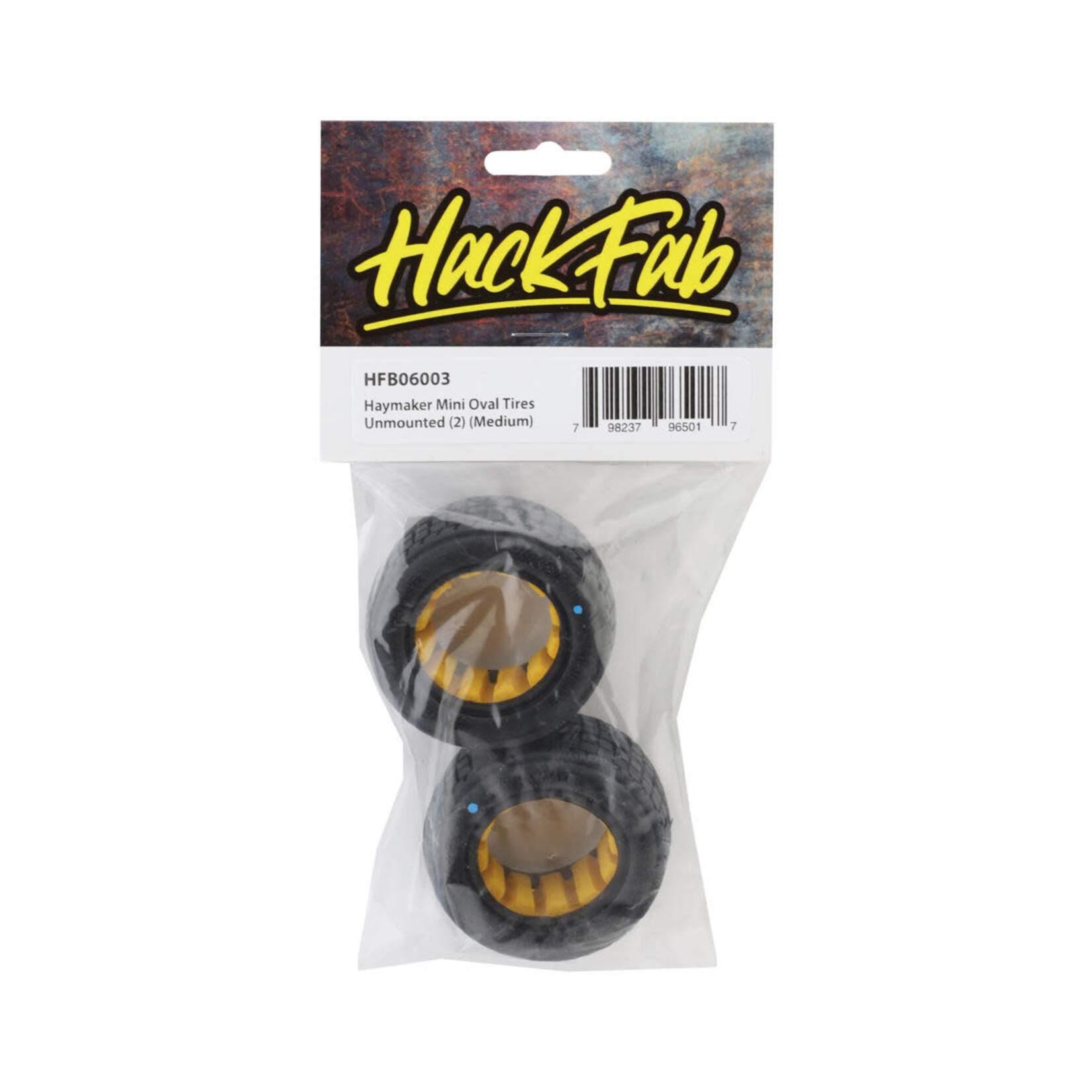 HackFab #HFB06003 HackFab Losi Mini-B/T 2.0 Haymaker Mini Oval Rear Tires w/Foam Inserts (2) (Medium)