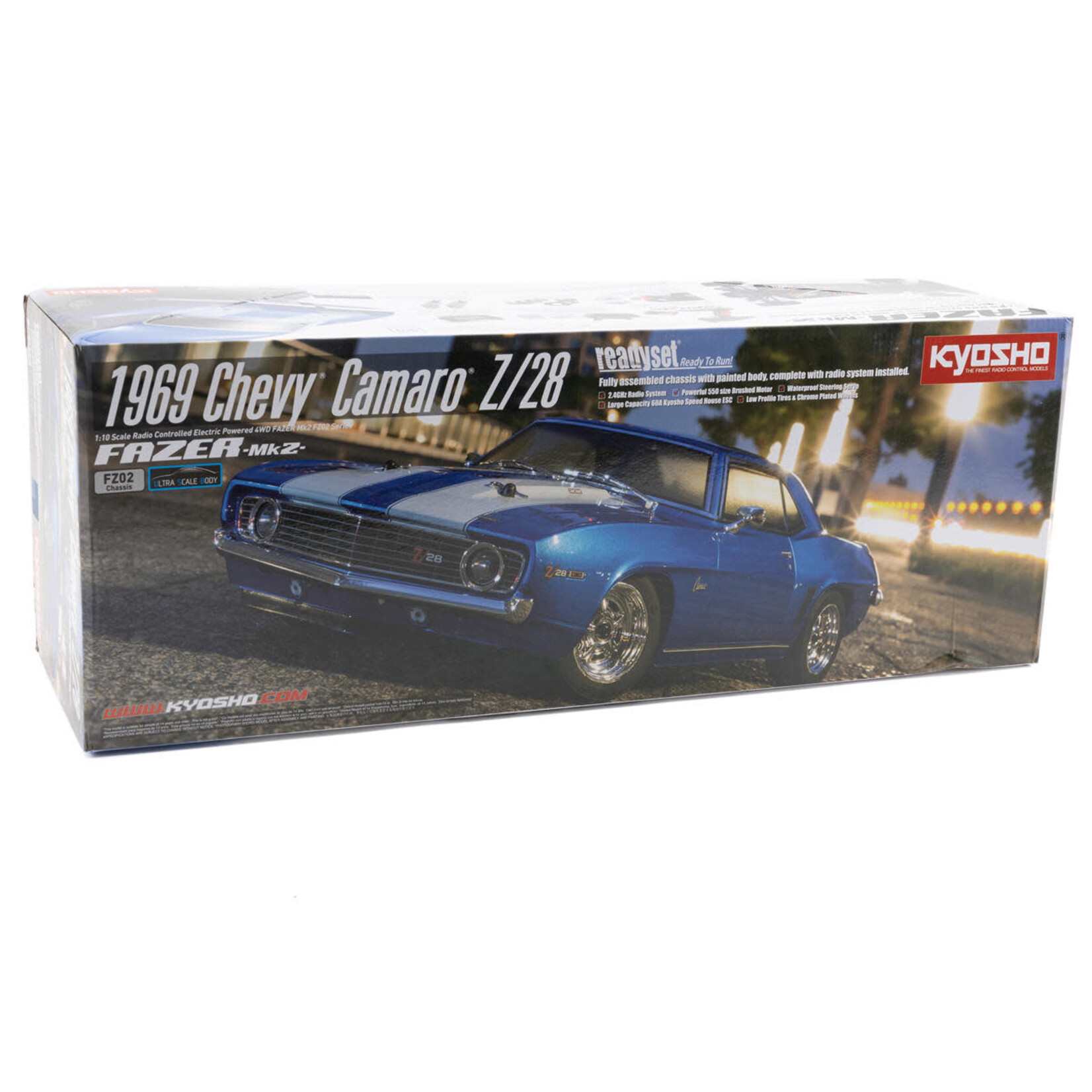 Kyosho #34418T1C Kyosho Fazer Mk2 FZ02 1969 Chevy Camaro Z/28 ReadySet 2S Touring Car (Le Mans Blue) w/Syncro KT-231P 2.4GHz Radio