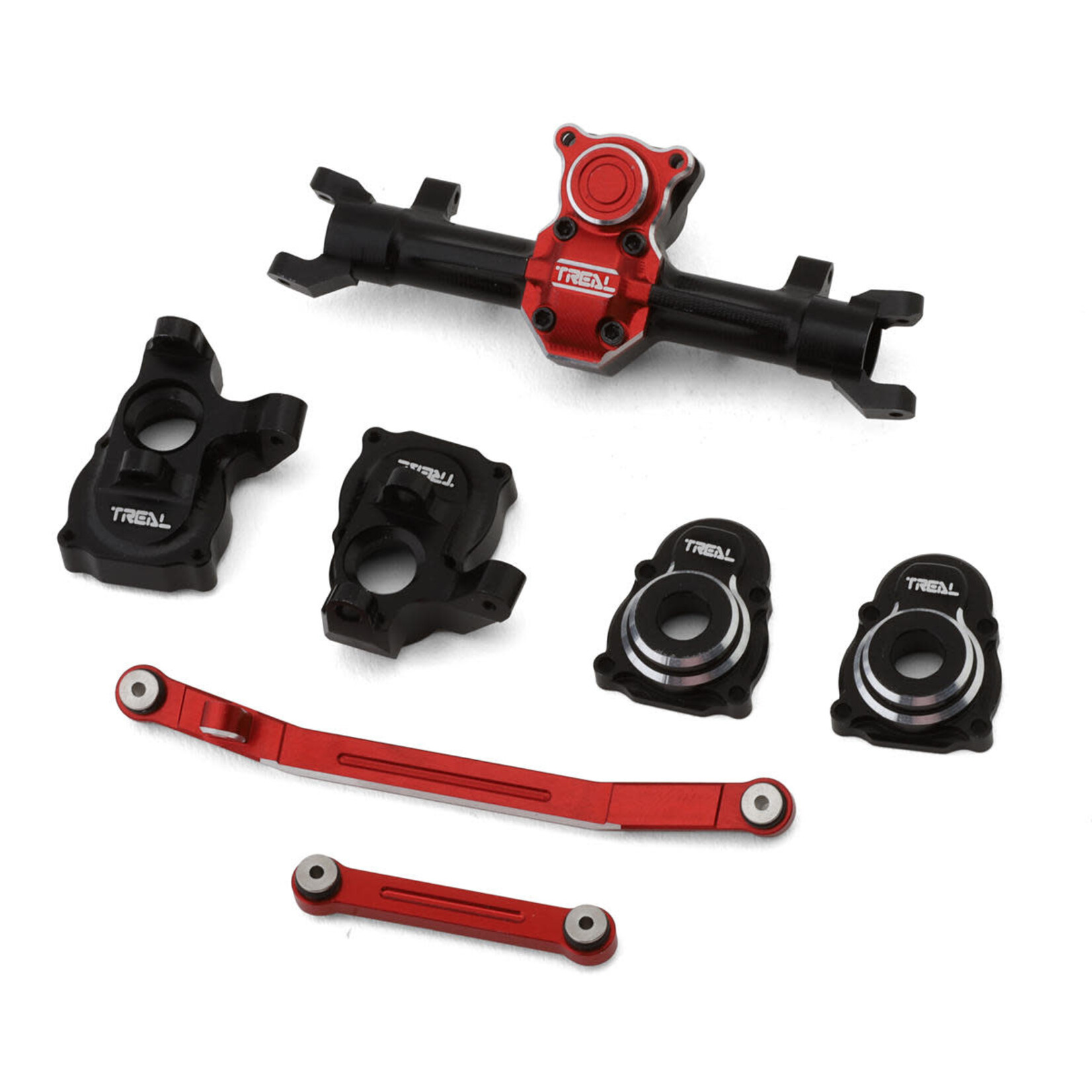Treal #X003DWBSBN TREAL Aluminum Front Portal Axle Kit for Axial SCX24 (Black)