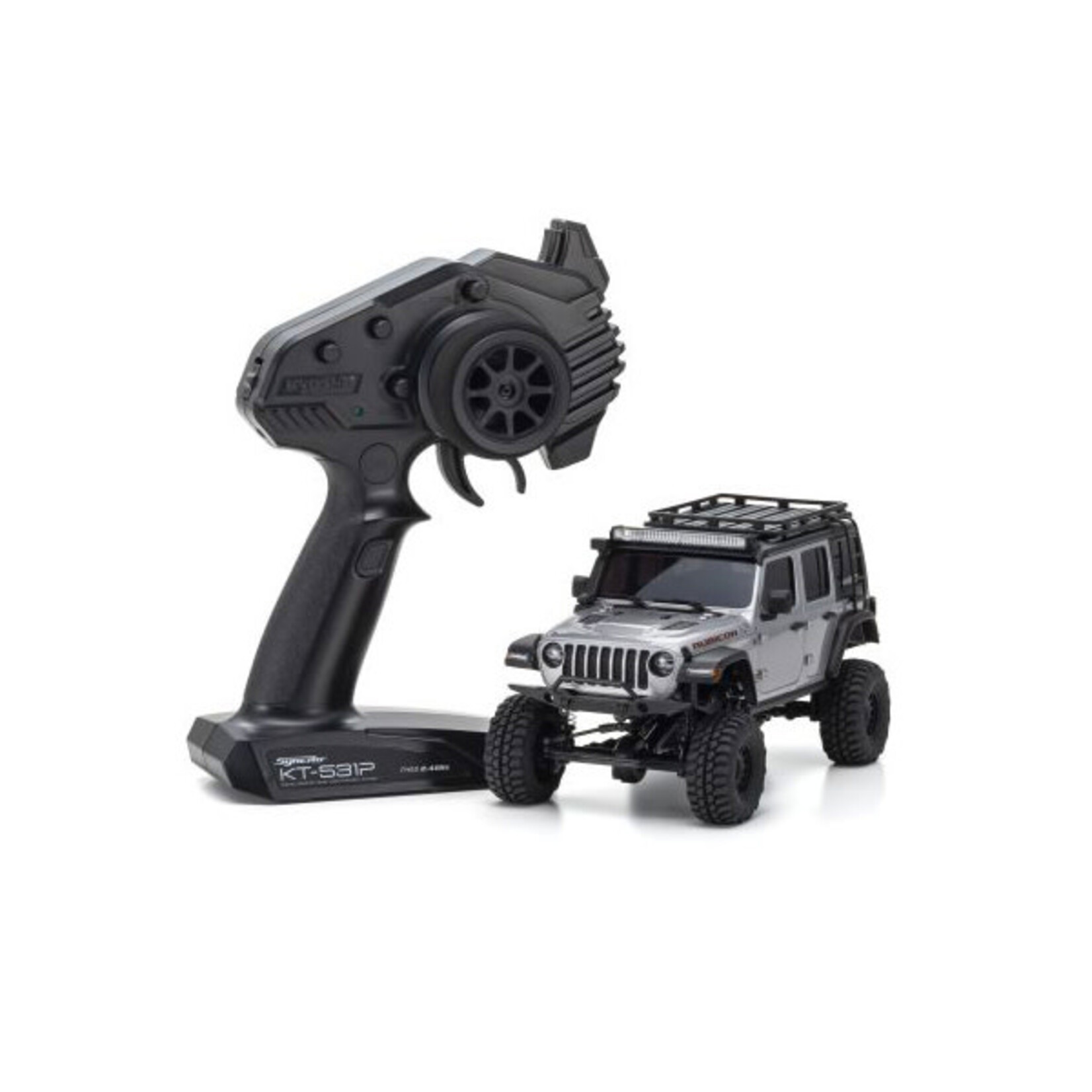 Kyosho #32528S Kyosho MINI-Z 4x4 Series MX-01 Readyset Jeep Wrangler Unlimited Rubicon with Accessory Parts, Billet Silver