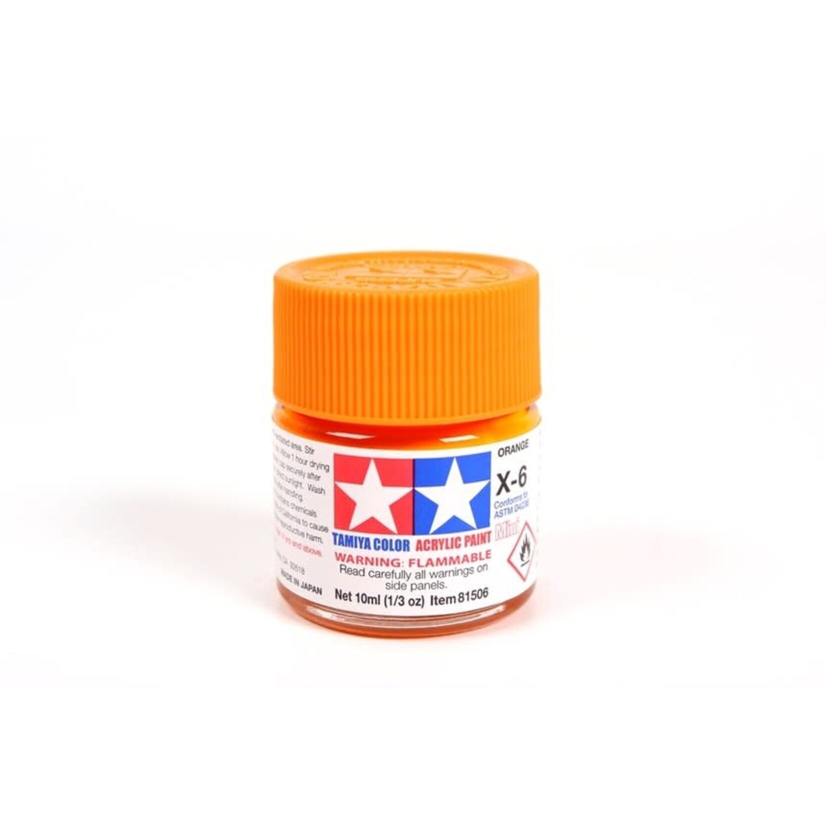 Tamiya #81506 Tamiya X-6 Orange Acrylic Paint (10ml)