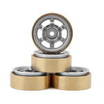 Samix #SAMSCX24-6670-S Samix SCX24 Aluminum & Brass Adjustable Offset 1.0" Beadlock Wheels (Silver) (4) (23.75g)