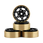 Samix #SAMSCX24-6670BK Samix SCX24 Aluminum & Brass Adjustable Offset 1.0" Beadlock Wheels (Black) (4) (23.75g)