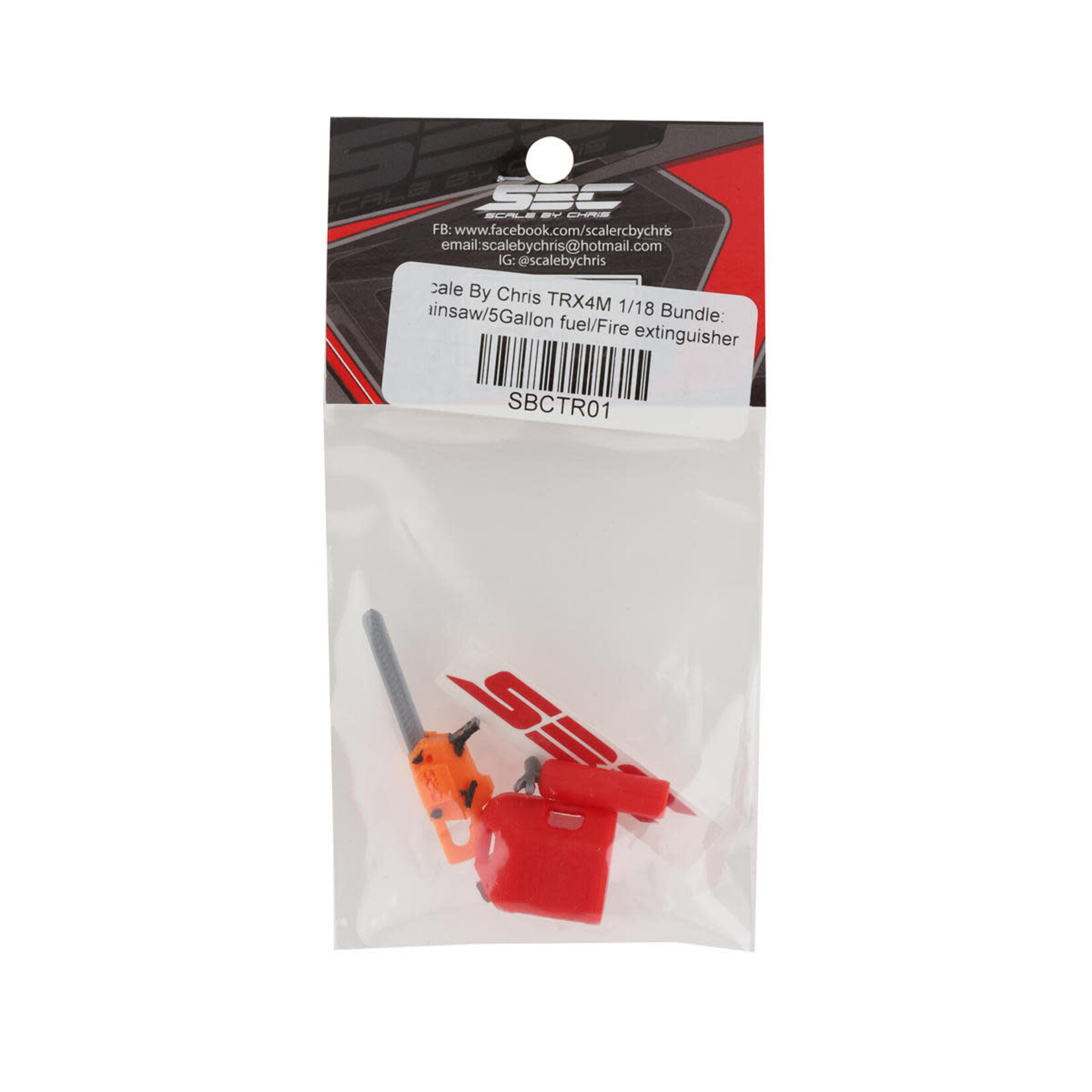 Scale By Chris #SBCTR01  Scale By Chris 1/18 Miniature Scale Accessory Bundle w/Chainsaw, 5-Gallon Jug & Fire Extinguisher