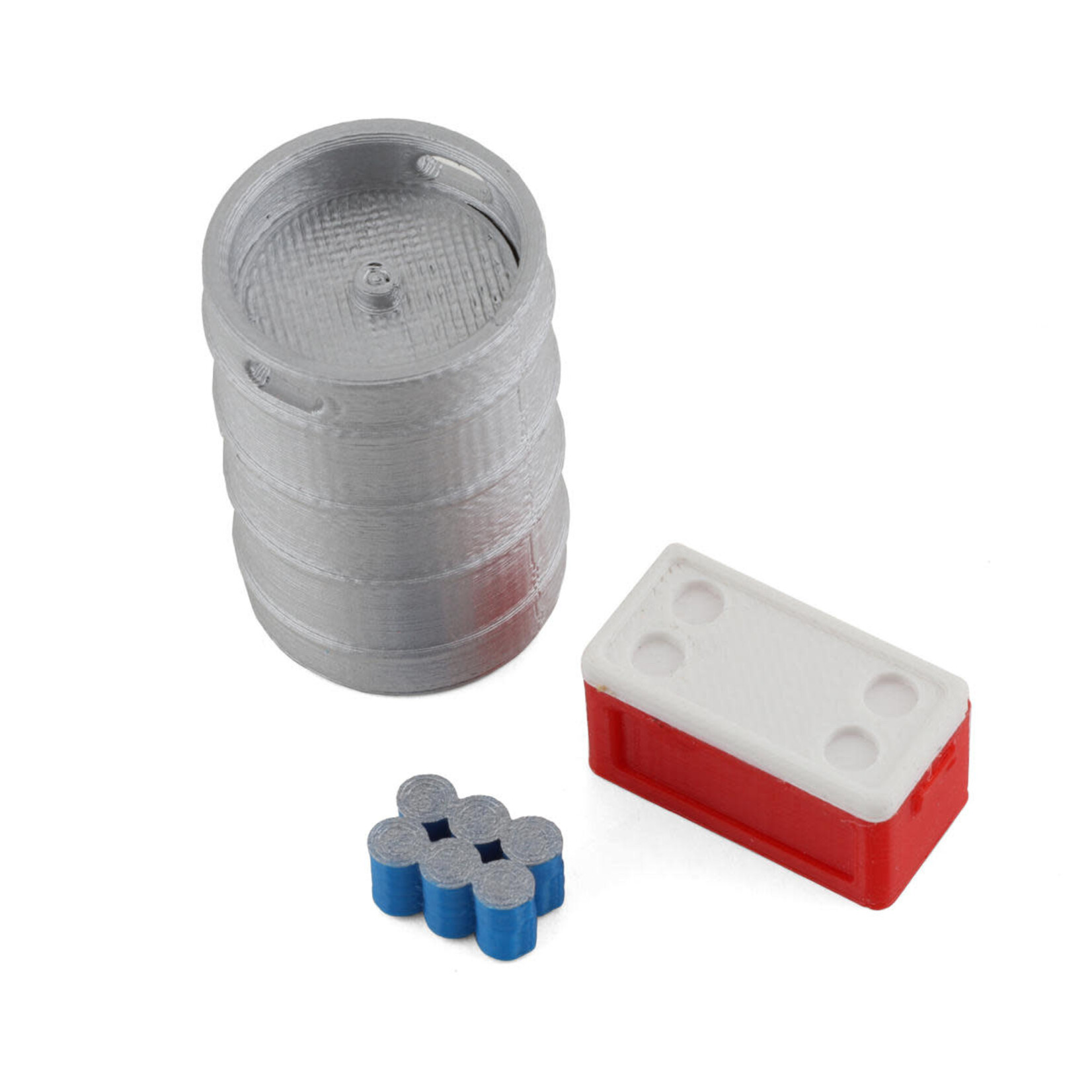 Scale By Chris #SBCTR11 Scale By Chris 1/18 Miniature Scale Accessory Bundle w/Keg, Small Red Chest & Blue Six Pack