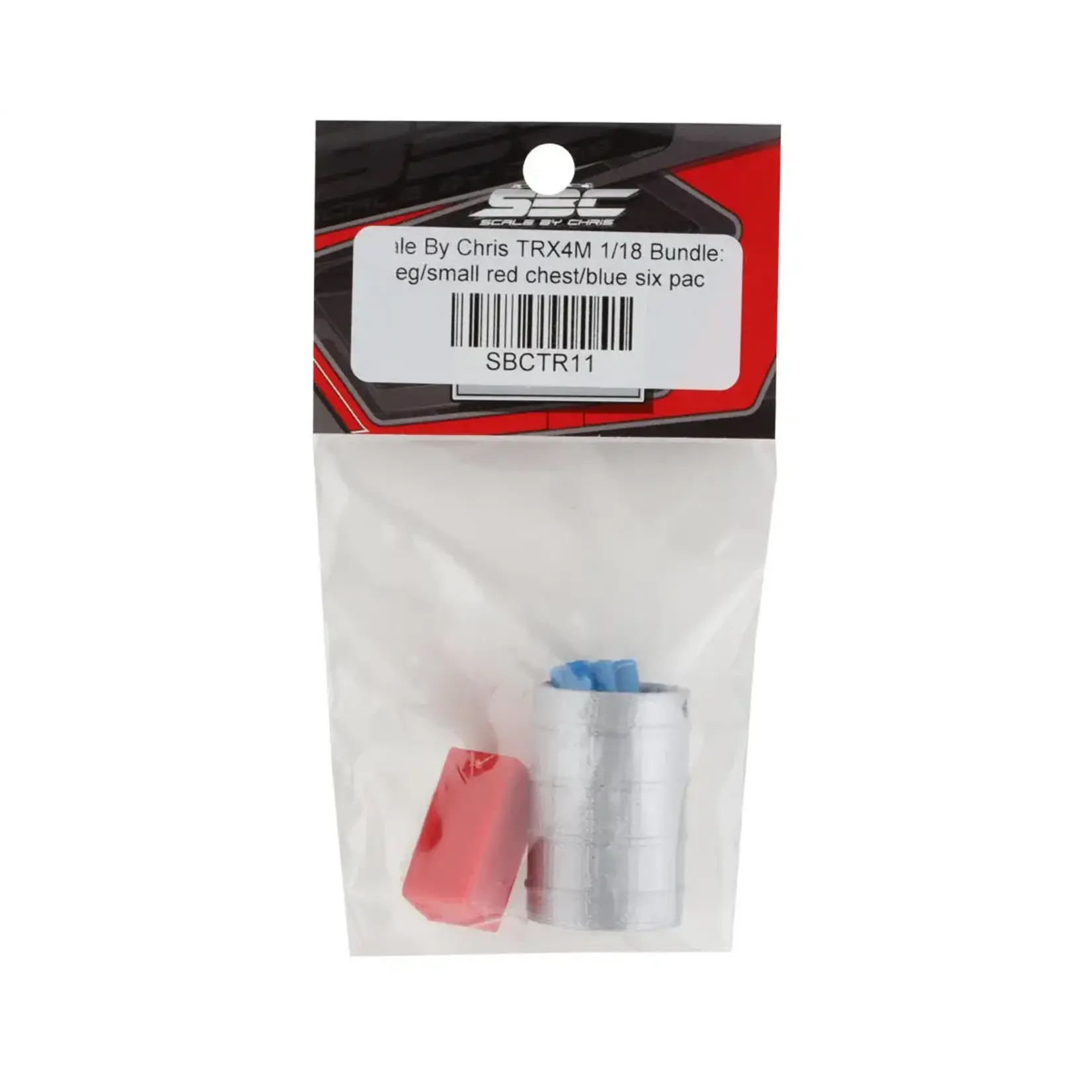 Scale By Chris #SBCTR11 Scale By Chris 1/18 Miniature Scale Accessory Bundle w/Keg, Small Red Chest & Blue Six Pack