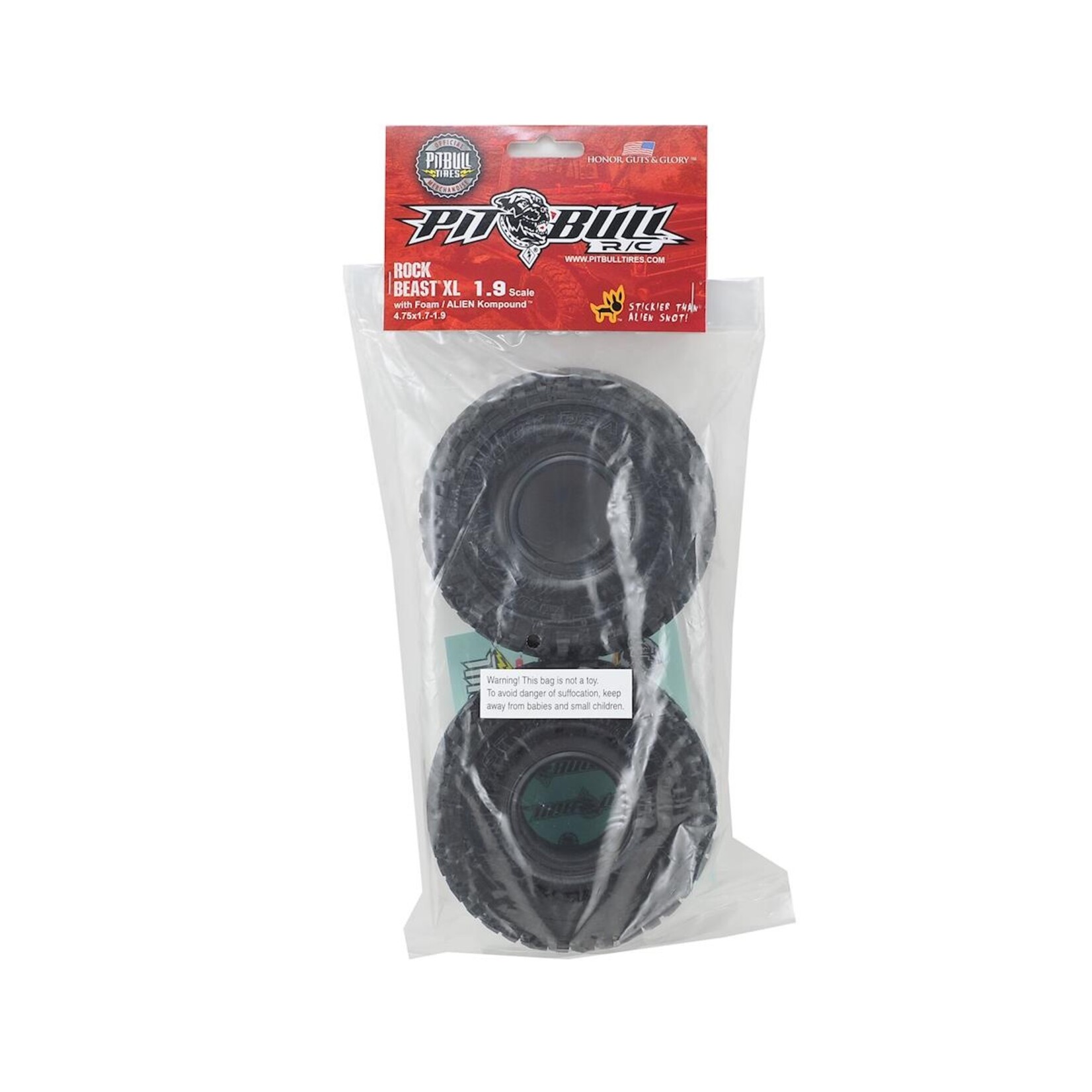 Pit Bull # PBTPB9011NK Pit Bull Tires 1.9" Rock Beast XL Scale Rock Crawler Tires w/Foams (2) (Alien)