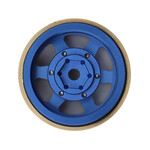 Samix #SAMSCX24-6670-BL  Samix SCX24 Aluminum & Brass Adjustable Offset 1.0" Beadlock Wheels (Blue) (4) (23.75g)