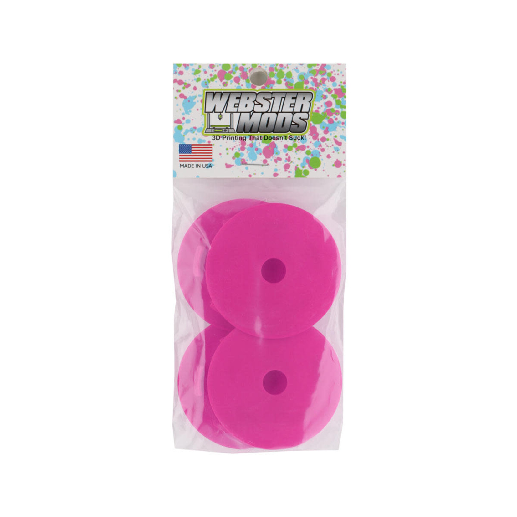Webster Mods #WMTSWDP Webster Mods Solid Spoked Wheel Mud Plugs for Traxxas Slash (Pink) (4)