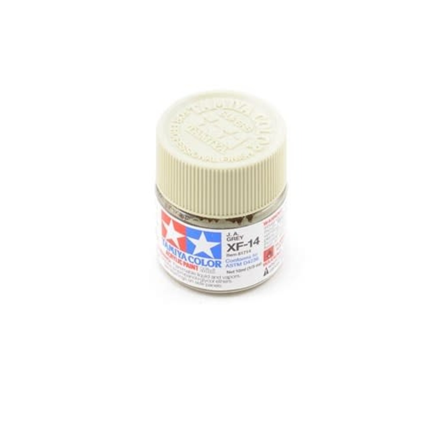 Tamiya #81714 Tamiya Acrylic Mini XF-14 J.A. Flat Gray Paint (10ml)