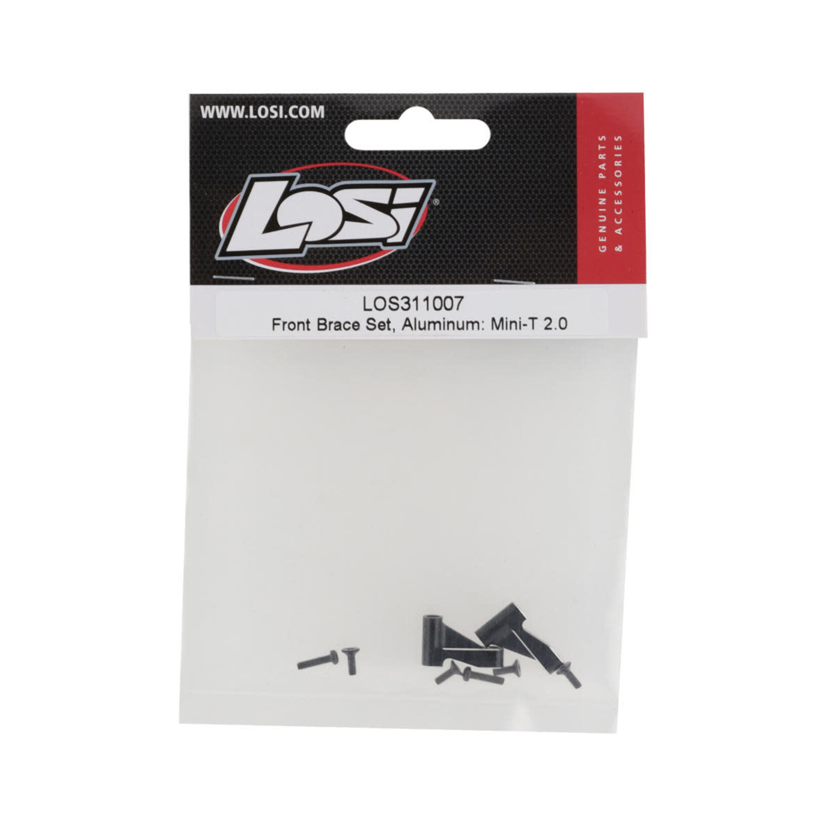 Losi #LOS311007 Losi Mini-T 2.0 Aluminum Front Brace Set (Black)